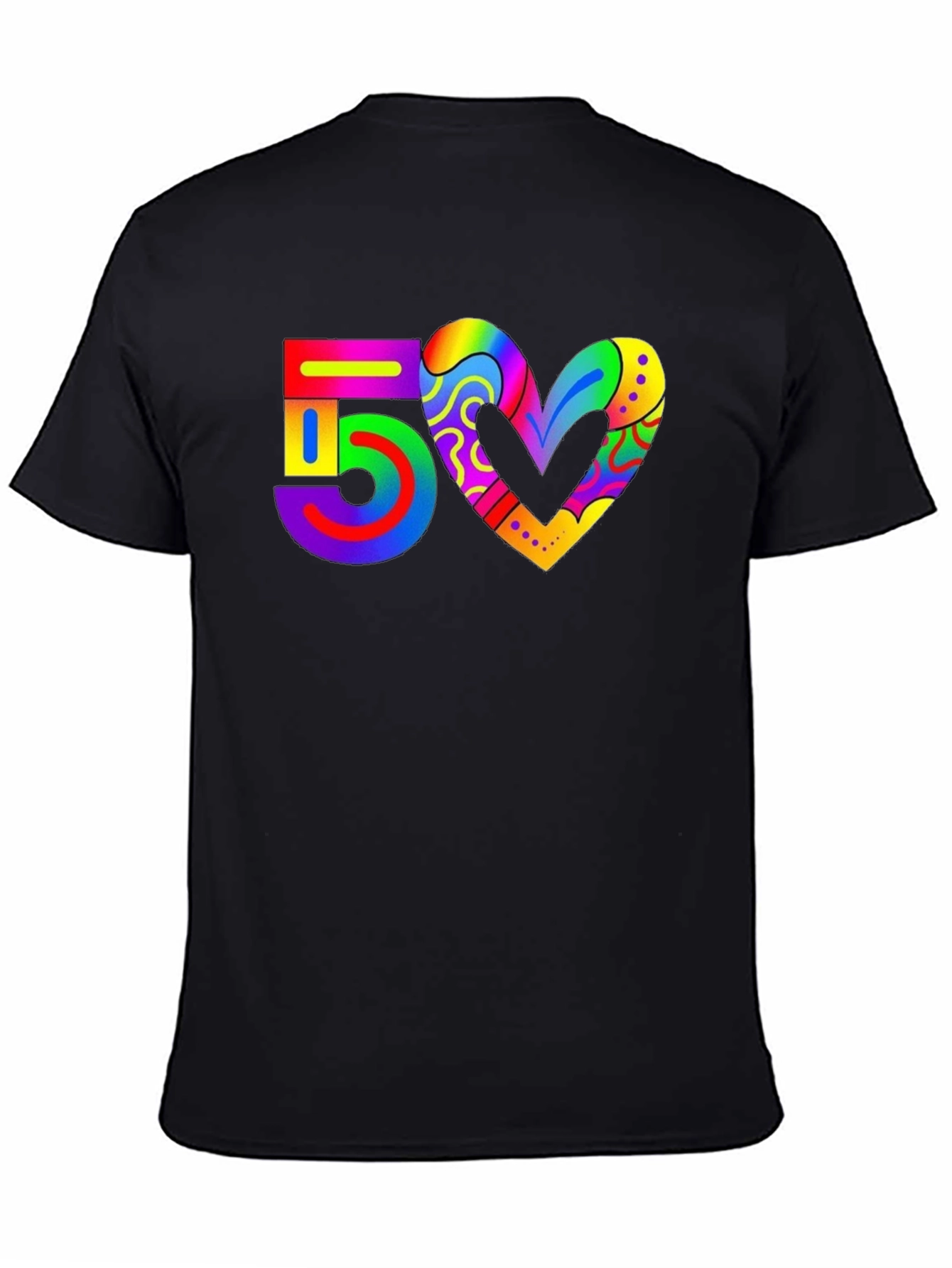 Rainbow 50 Heart T-Shirt - Pride Celebration Tee