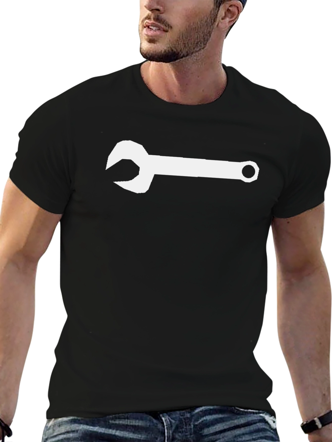 Wrench Graphic Tee - Black Short Sleeve Shirt