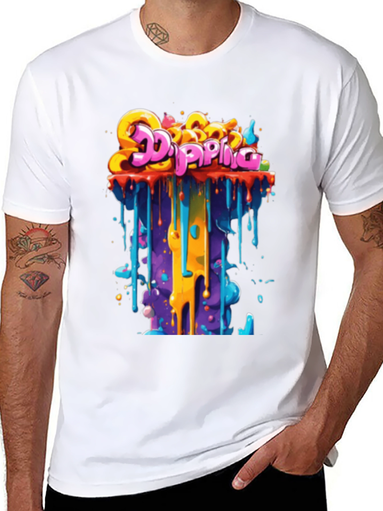 Dripping Graffiti Tee - Bold Streetwear Style