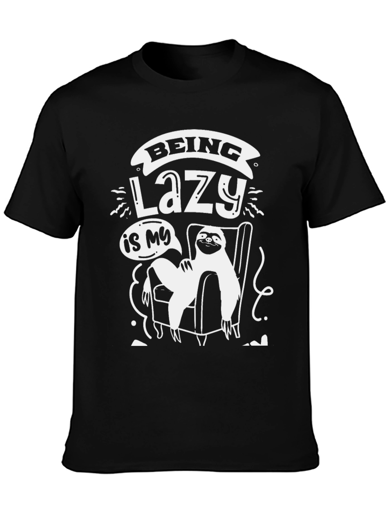 Lazy Sloth Graphic T-Shirt - Relaxed Comfort