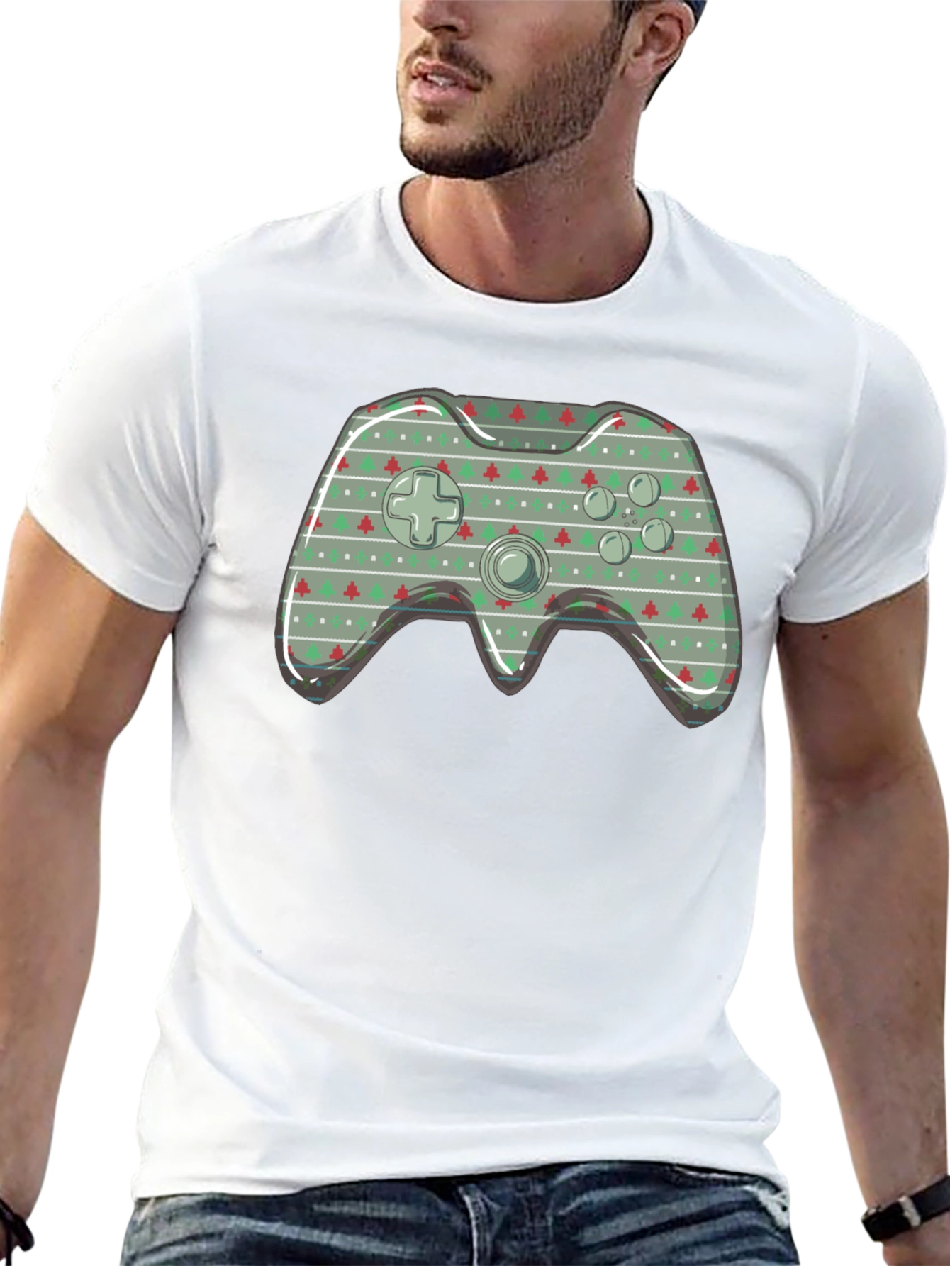 Christmas Game Controller Graphic T-Shirt