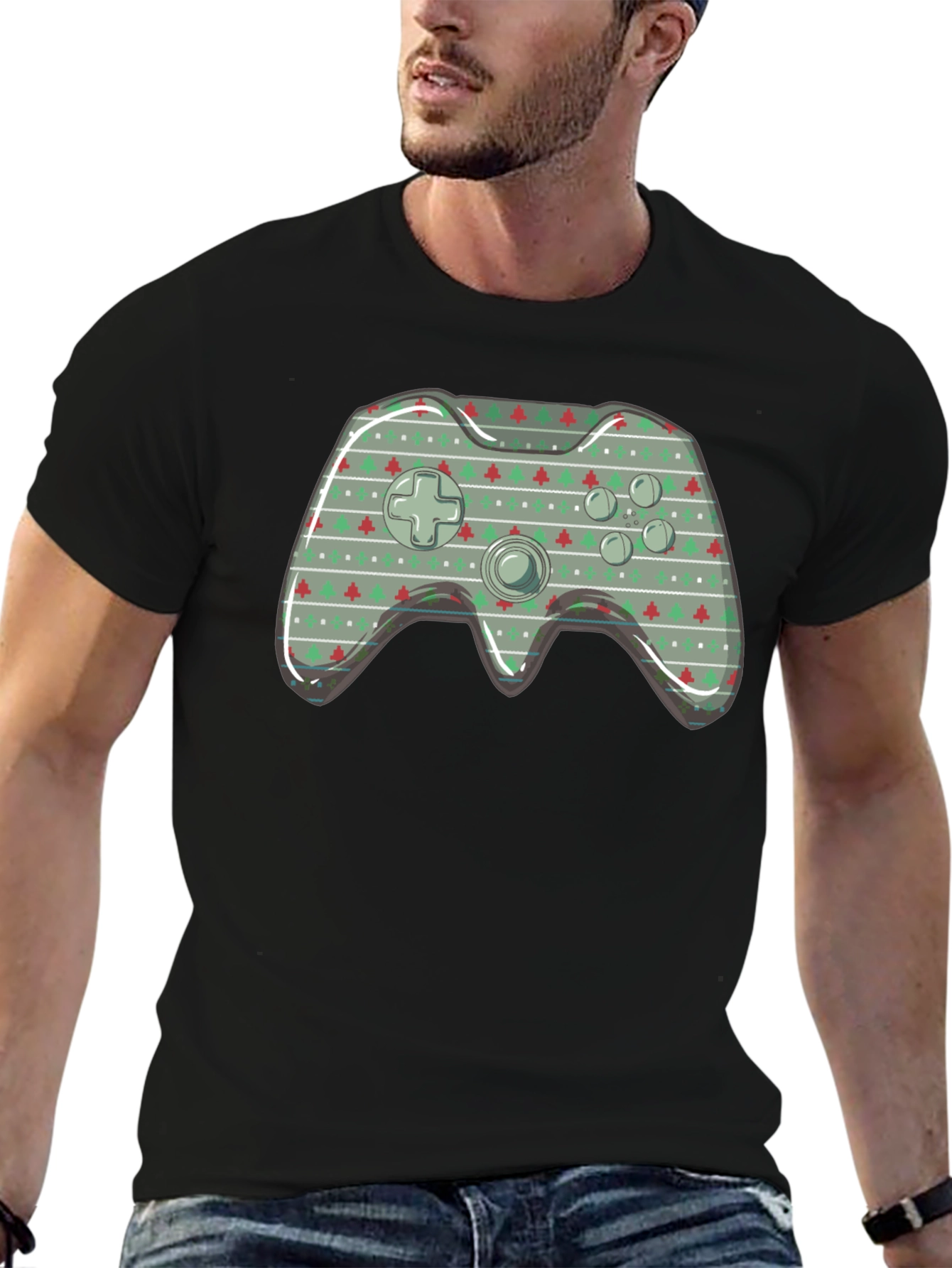 Christmas Game Controller Graphic T-Shirt