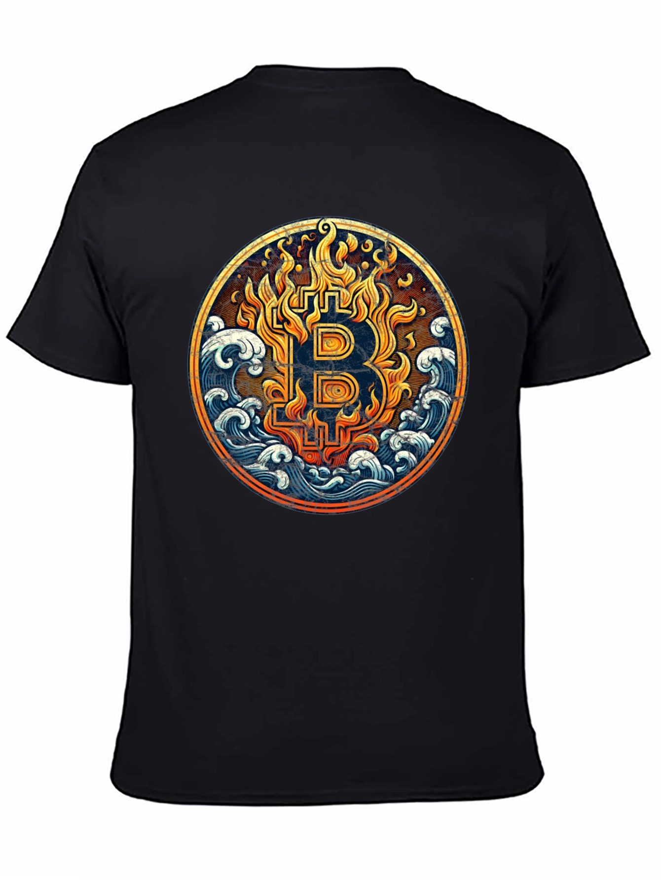 Bitcoin Fire & Wave T-Shirt