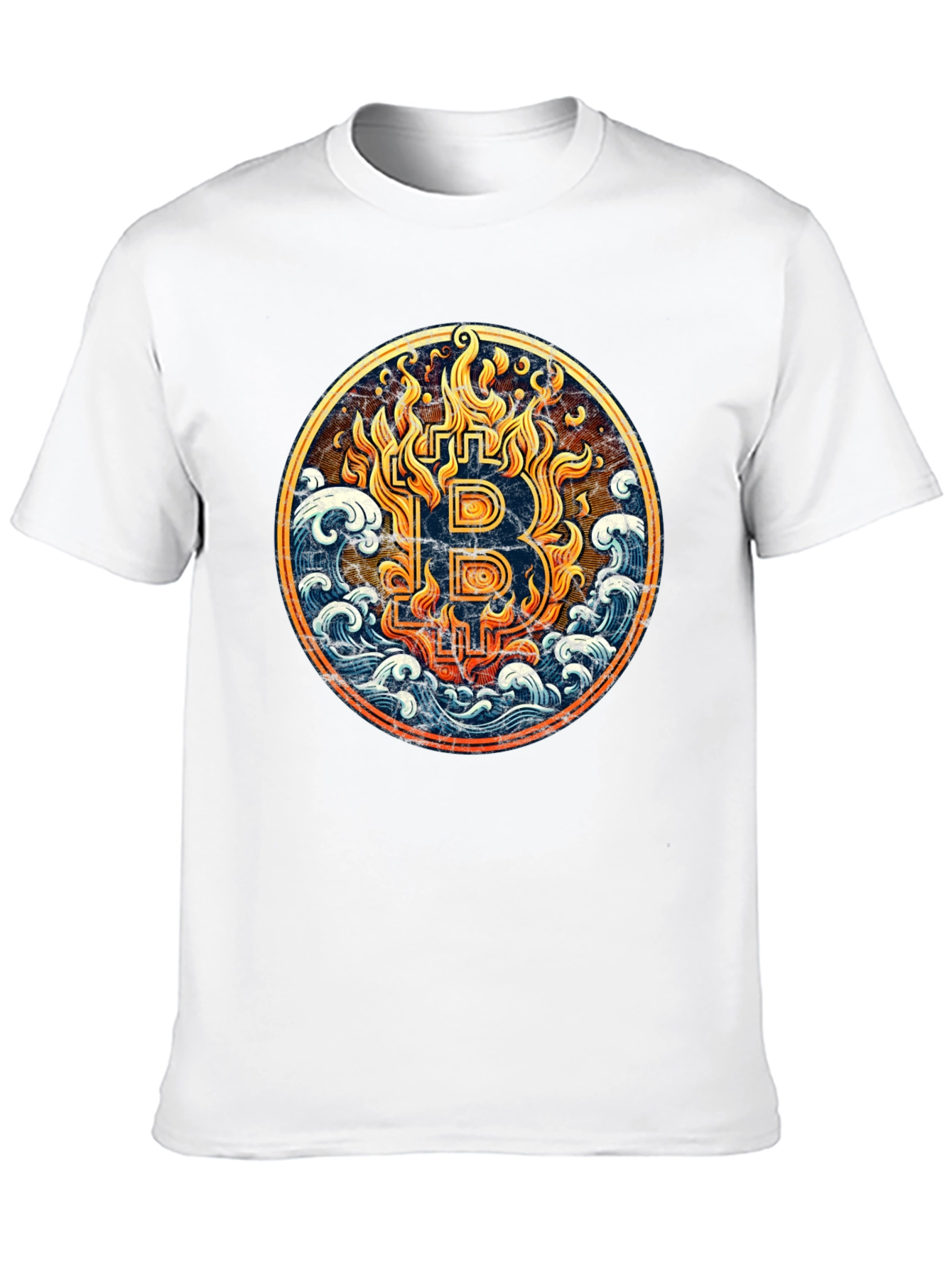 Bitcoin Fire & Wave T-Shirt