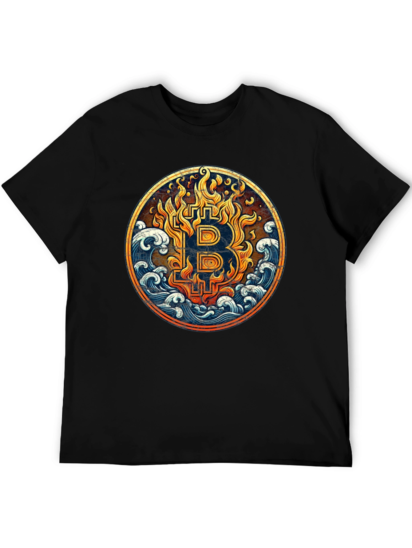 Bitcoin Fire & Wave T-Shirt