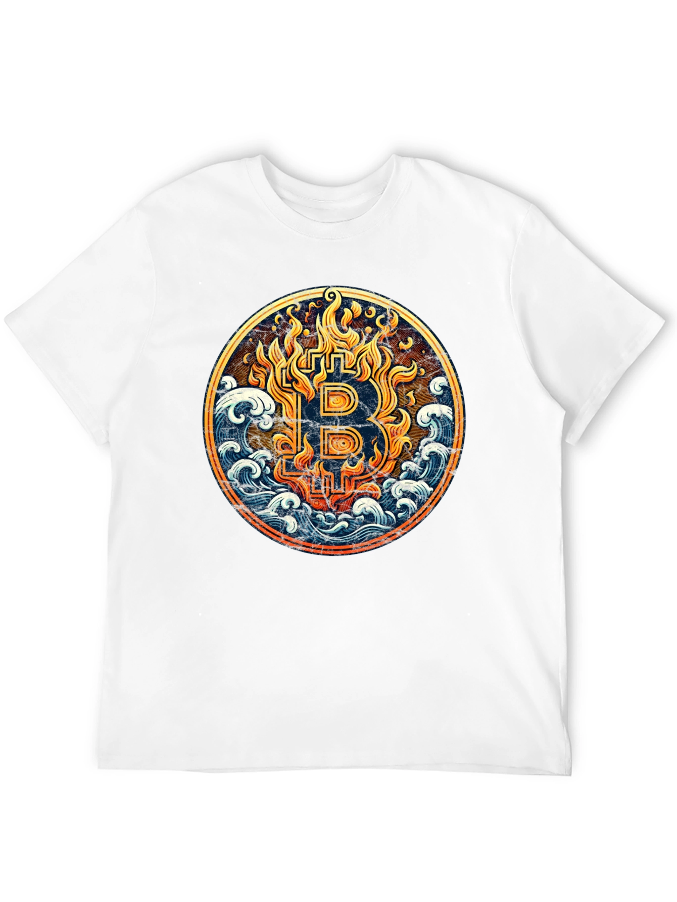 Bitcoin Fire & Wave T-Shirt