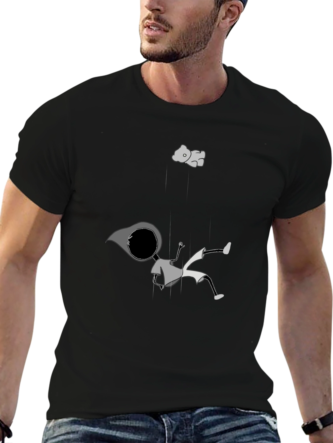 Dreamy Falling Boy T-Shirt - Unique Graphic Tee