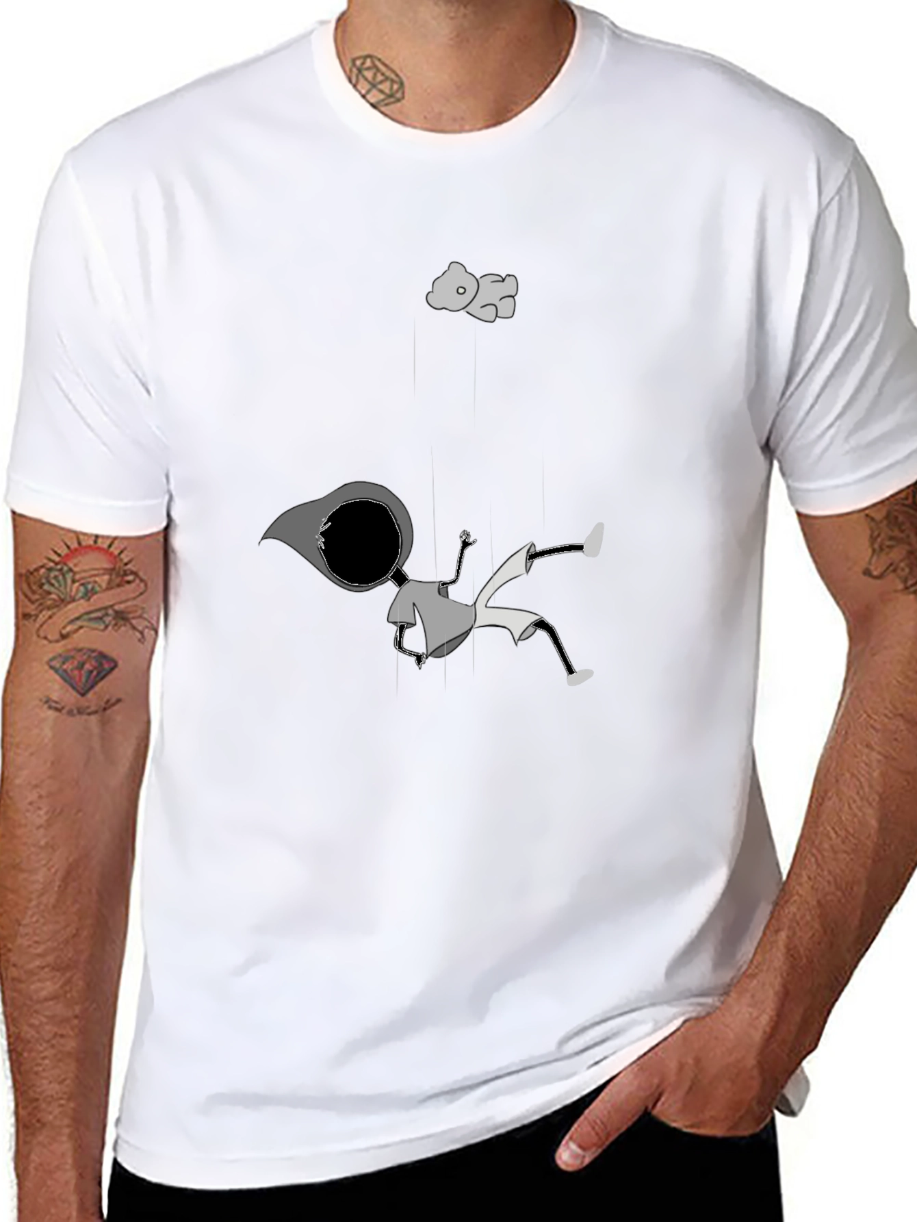 Dreamy Falling Boy T-Shirt - Unique Graphic Tee