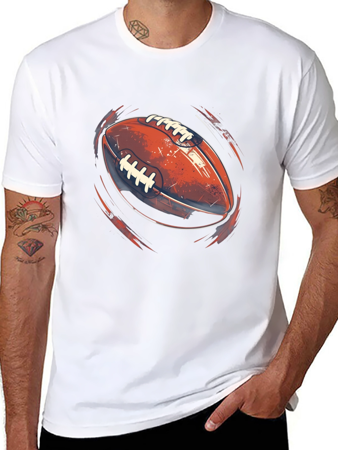 Football Graphic Black T-Shirt