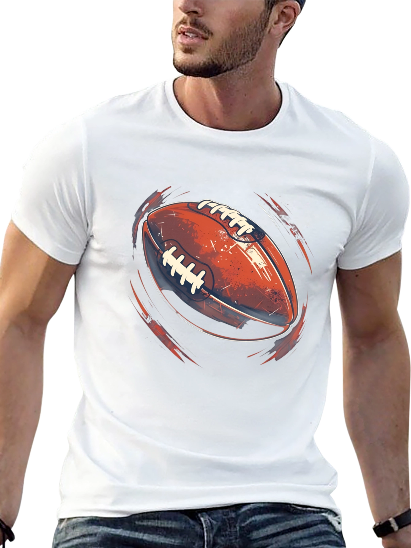 Football Graphic Black T-Shirt