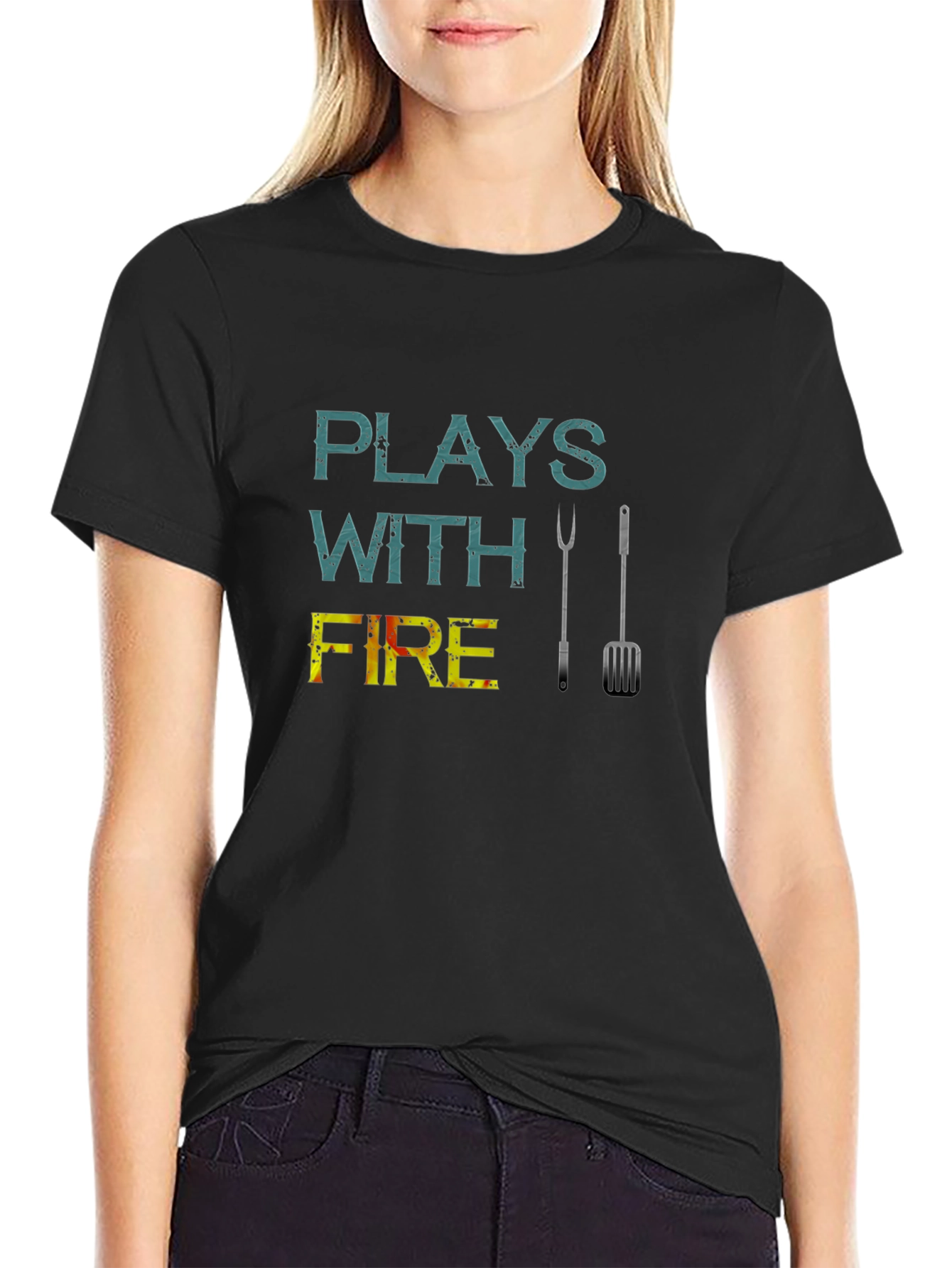 Plays With Fire BBQ Grill Master Graphic T-Shirt