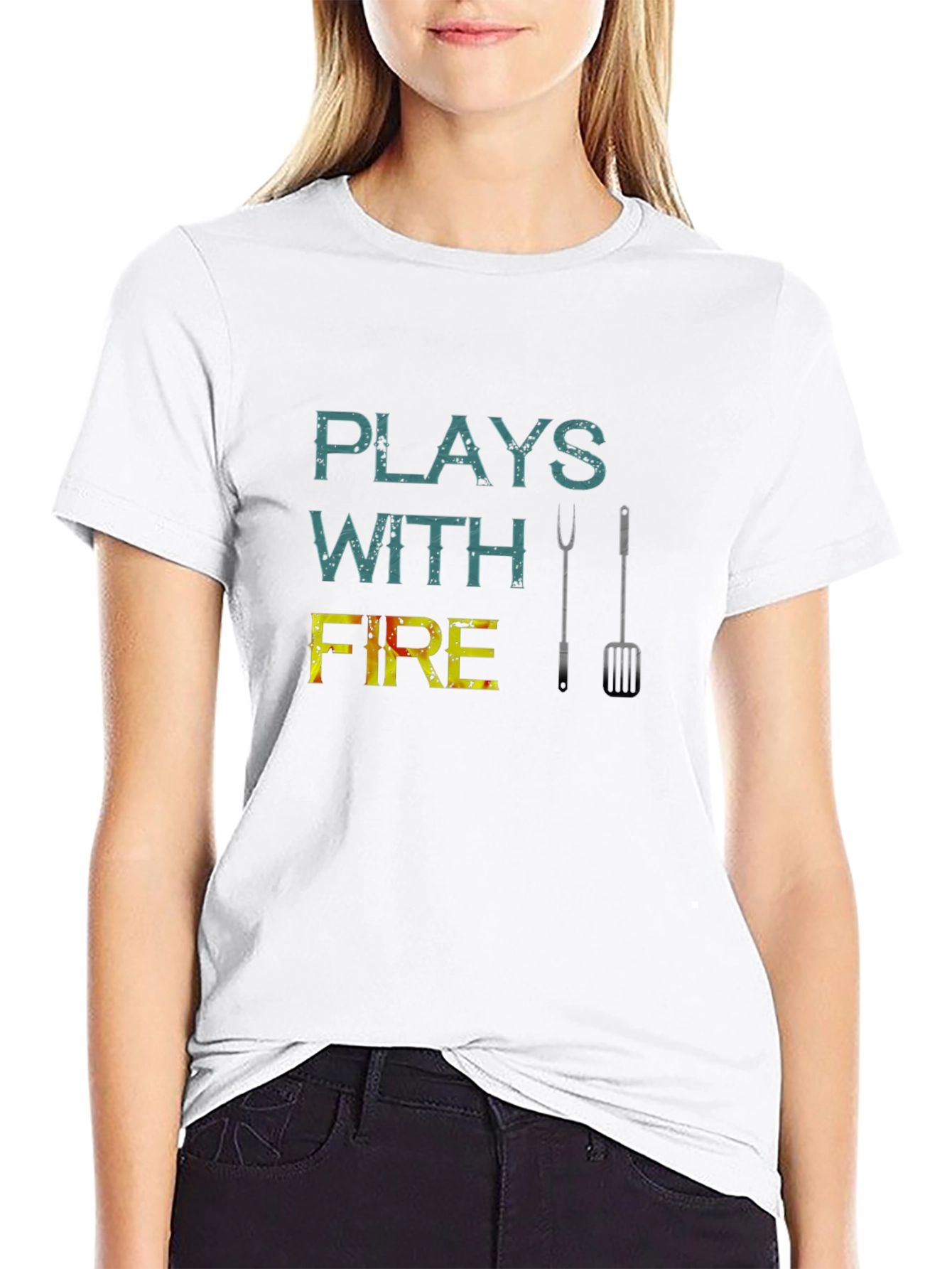 Plays With Fire BBQ Grill Master Graphic T-Shirt