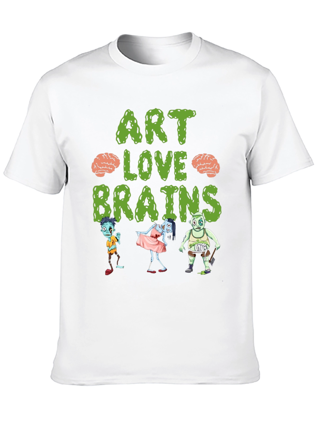 Art Love Brains Zombie Graphic T-Shirt
