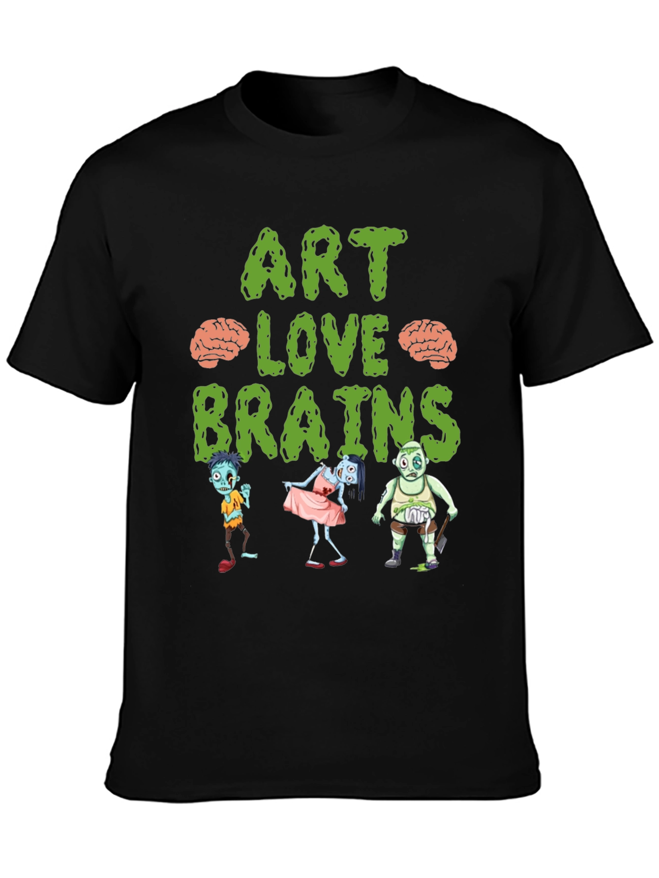 Art Love Brains Zombie Graphic T-Shirt