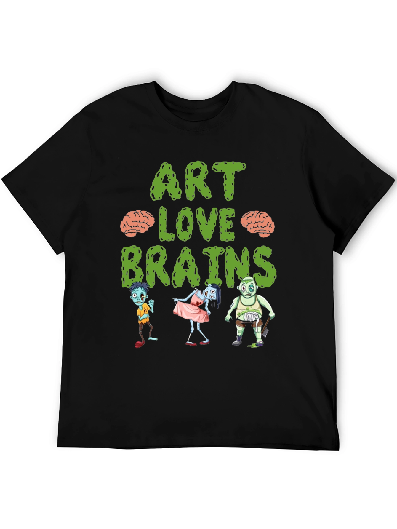 Art Love Brains Zombie Graphic T-Shirt