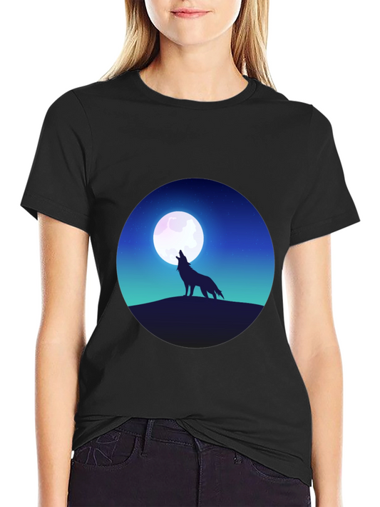 Wolf Moon T-Shirt - Graphic Print Tee
