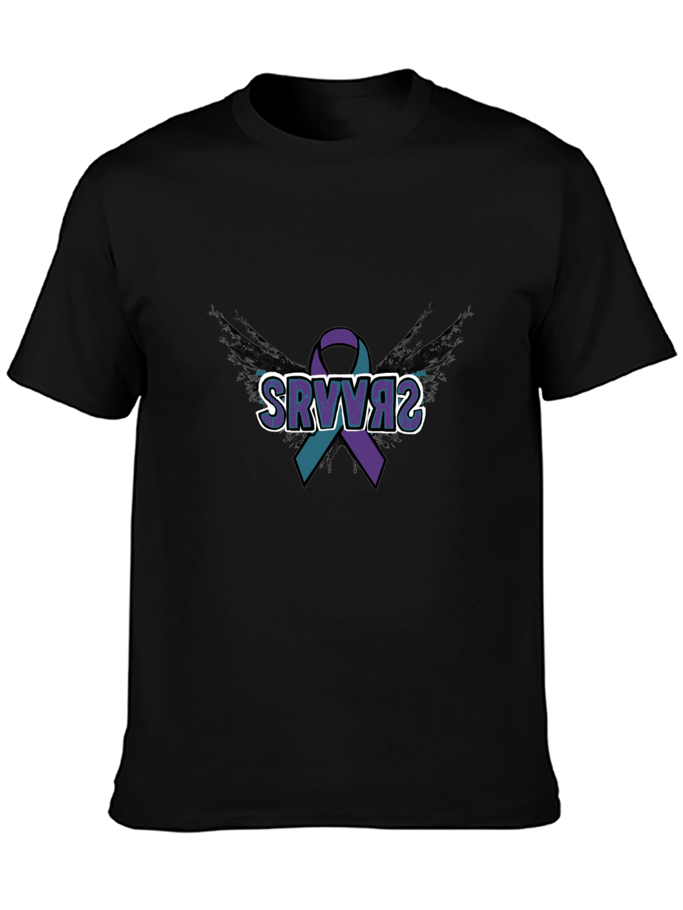 SRVVAS Awareness Ribbon T-Shirt - Black