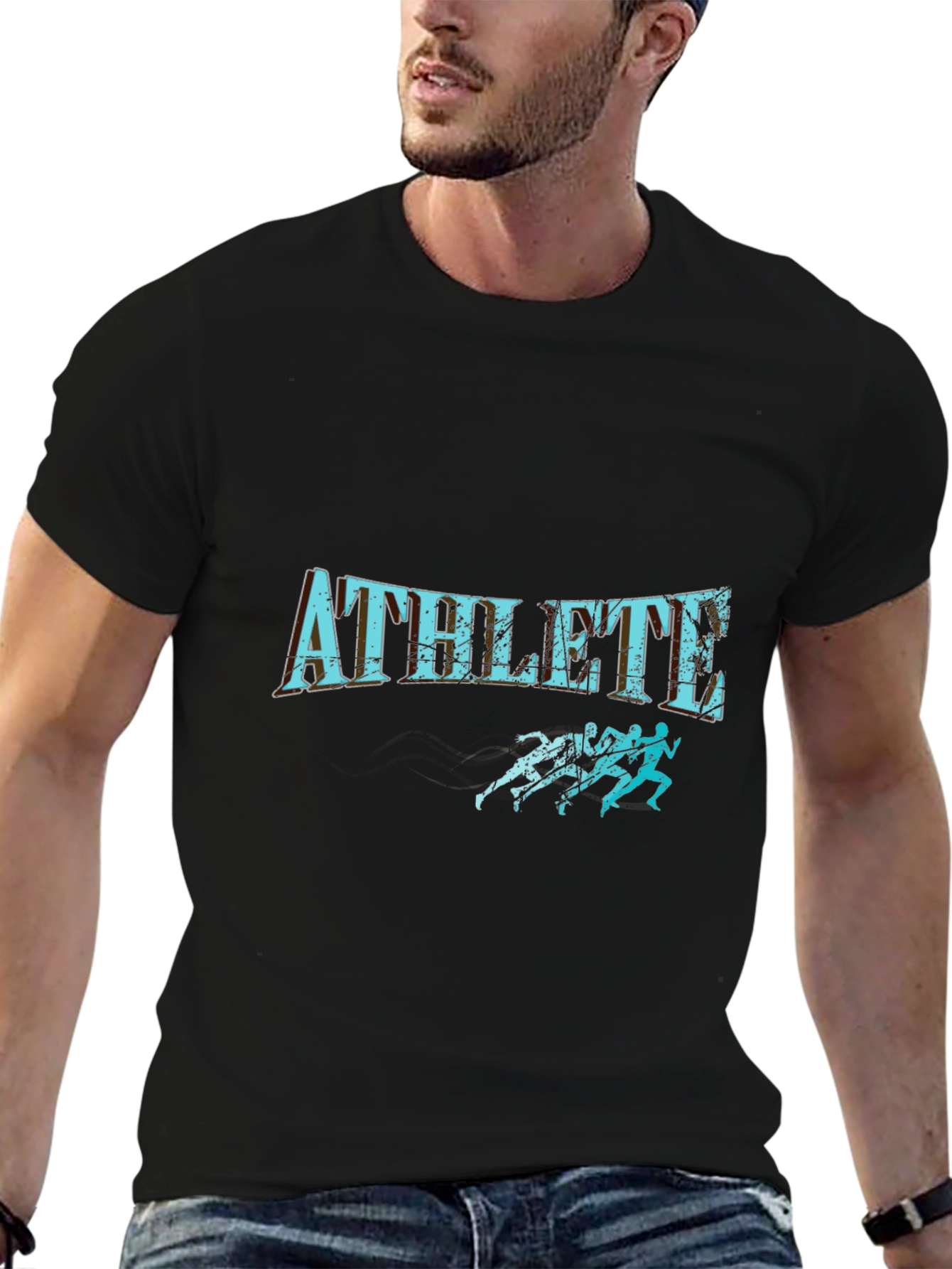 Athlete Graphic T-Shirt - Black Stylish & Comfortable