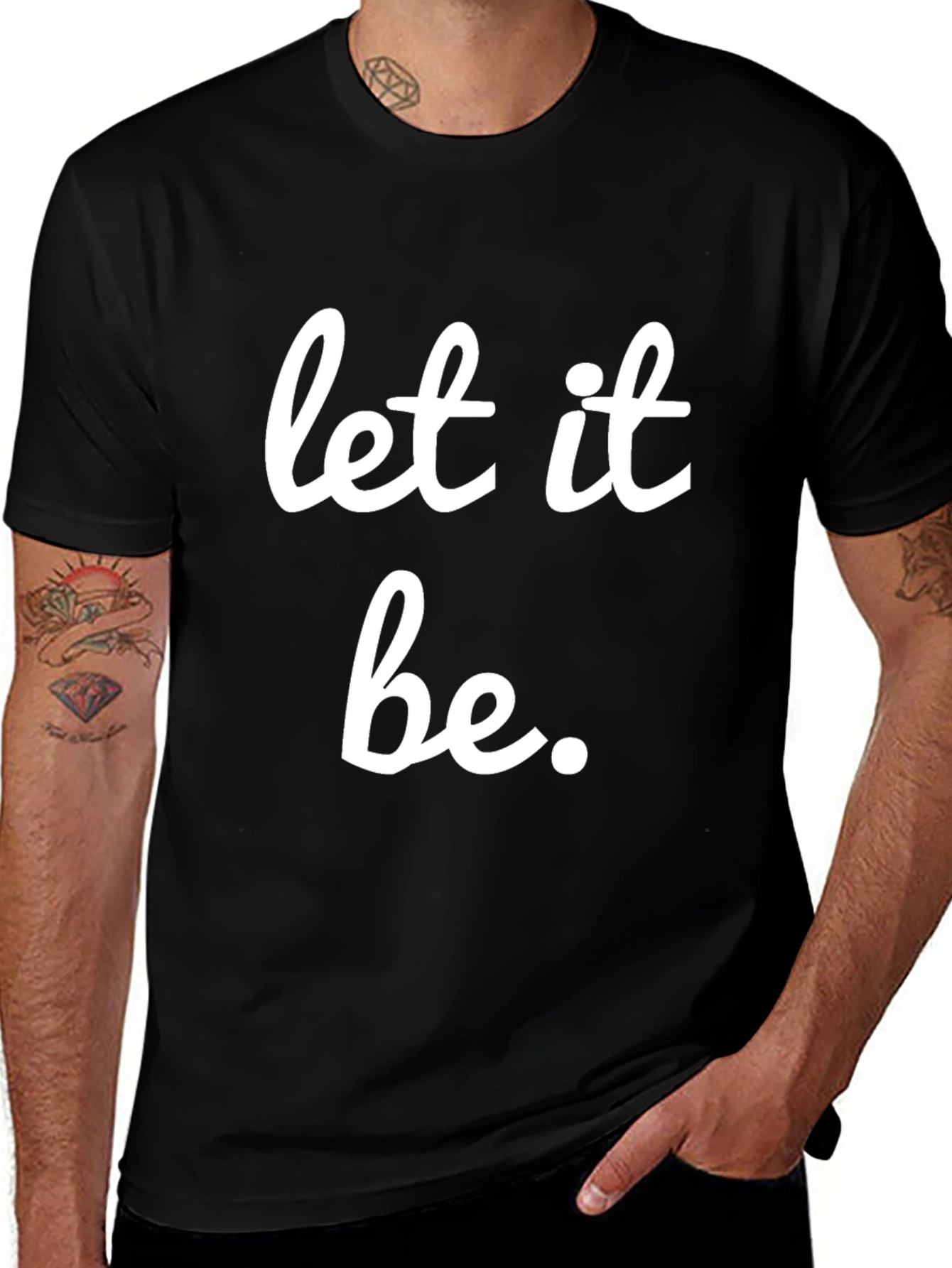 Let It Be Graphic Tee - Black Cotton T-Shirt