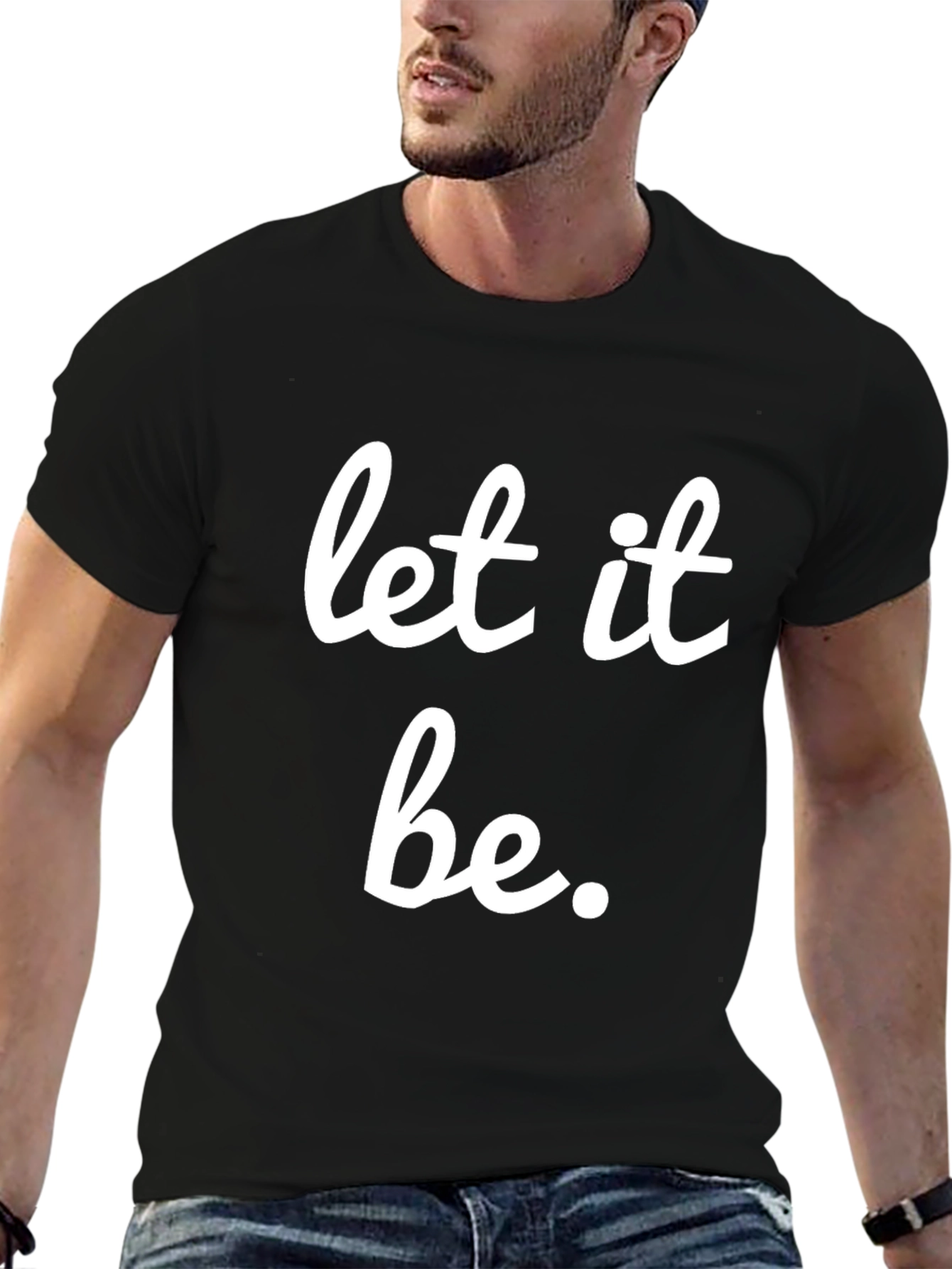Let It Be Graphic Tee - Black Cotton T-Shirt