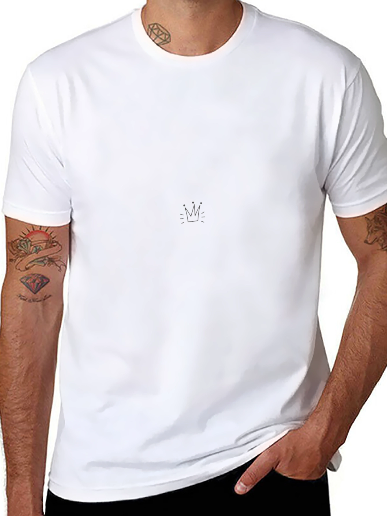 Mens Black Classic Fit Crew Neck Tee