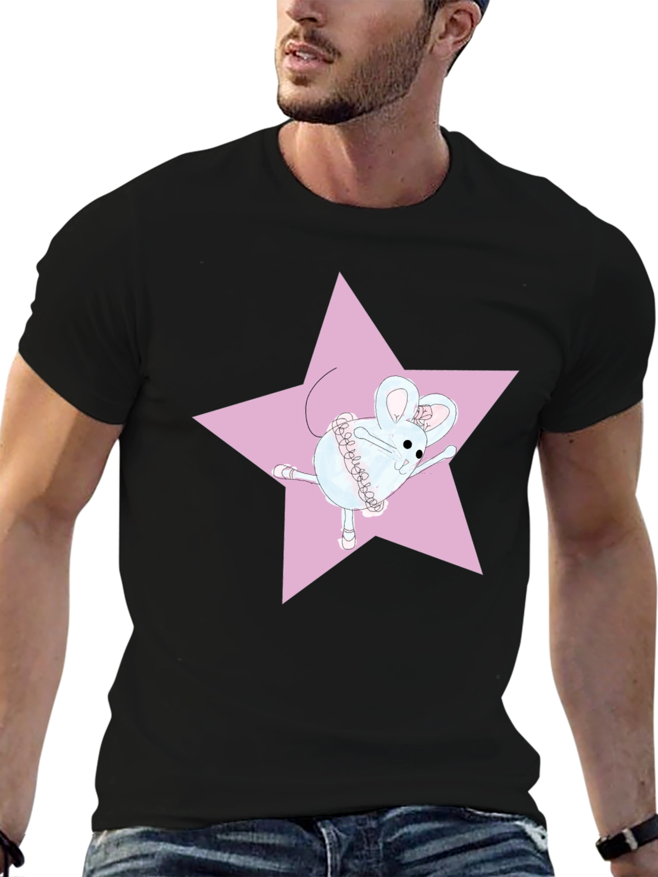 Ballerina Mouse T-Shirt - Pink Star Design