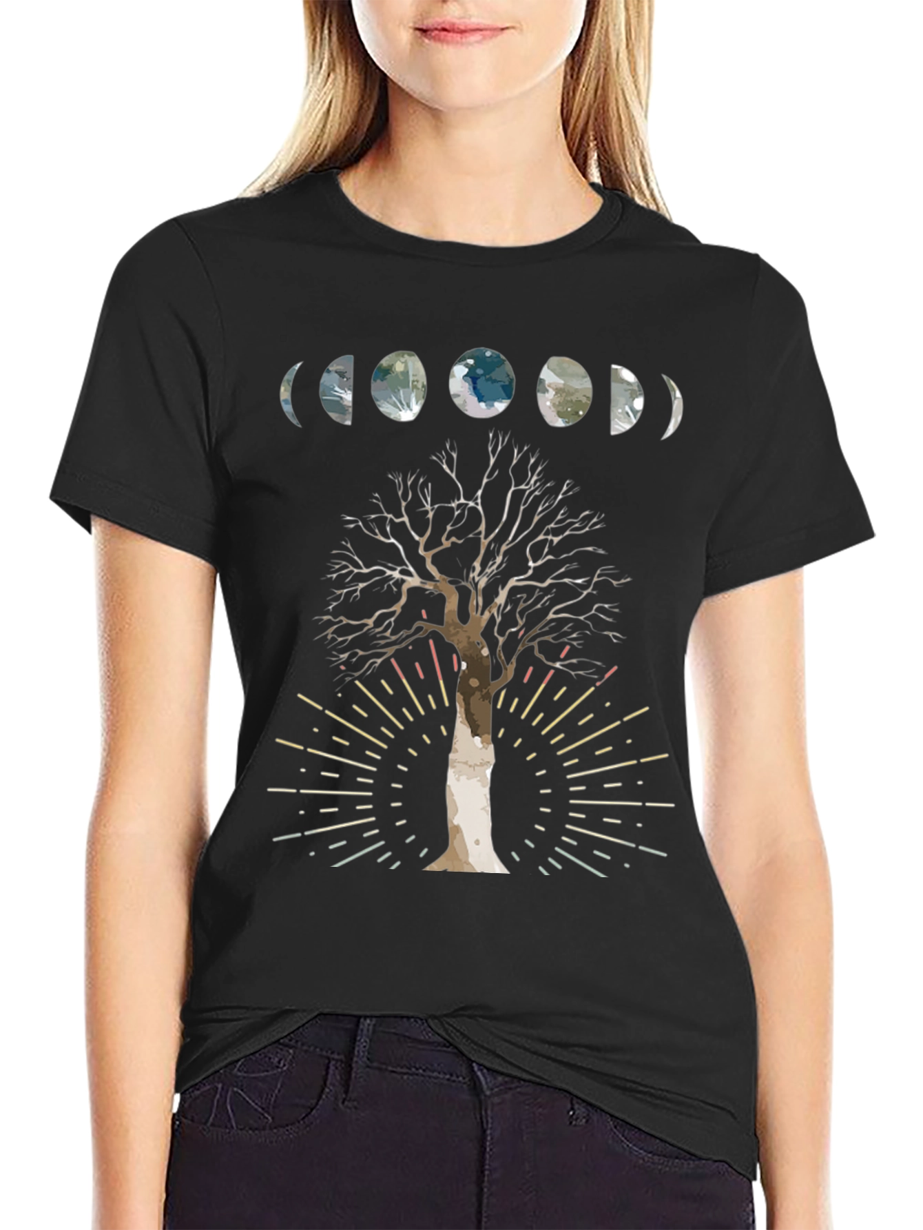 Moon Phase Tree Graphic Tee