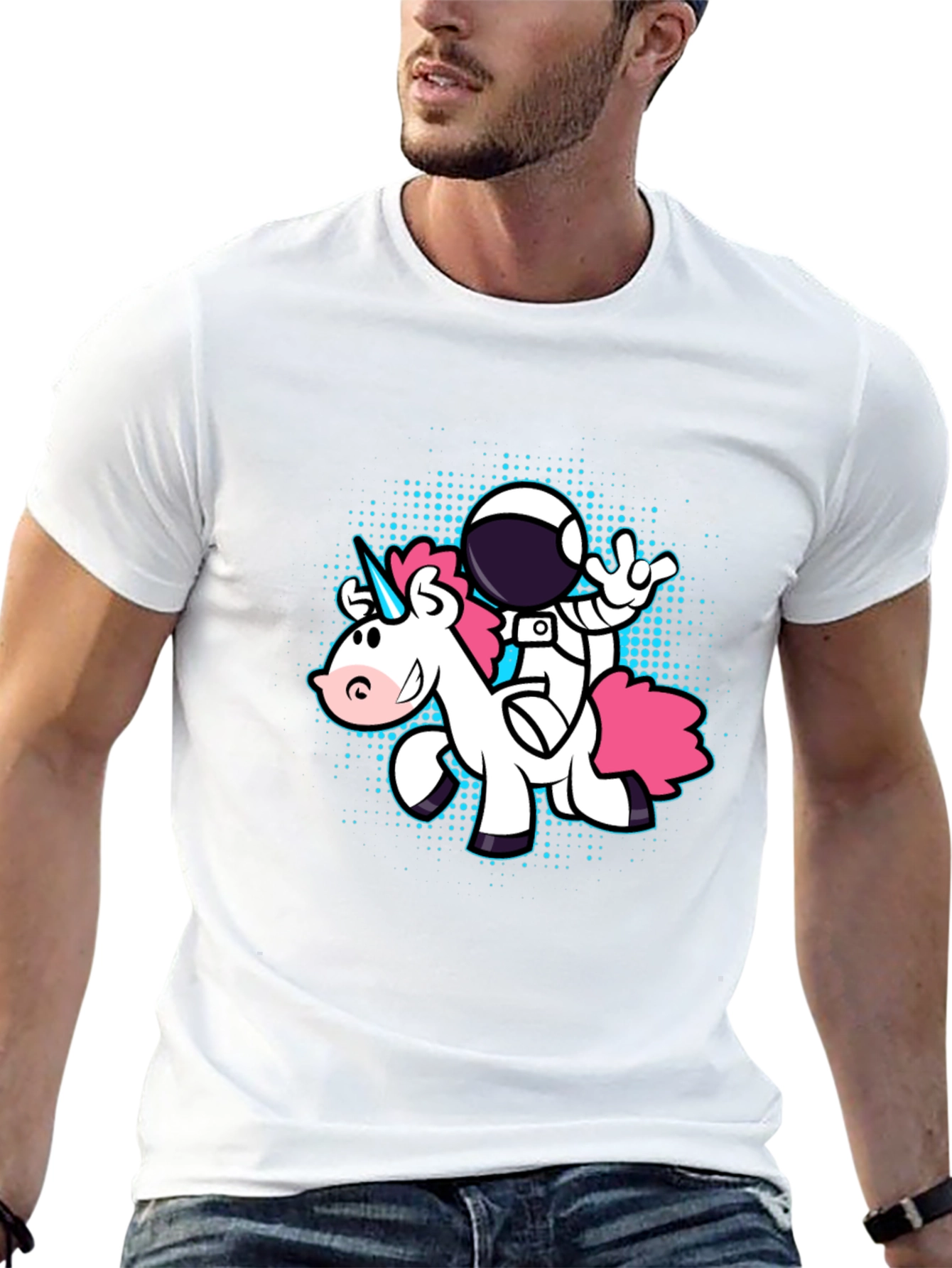 Astronaut Unicorn Graphic Tee - Black