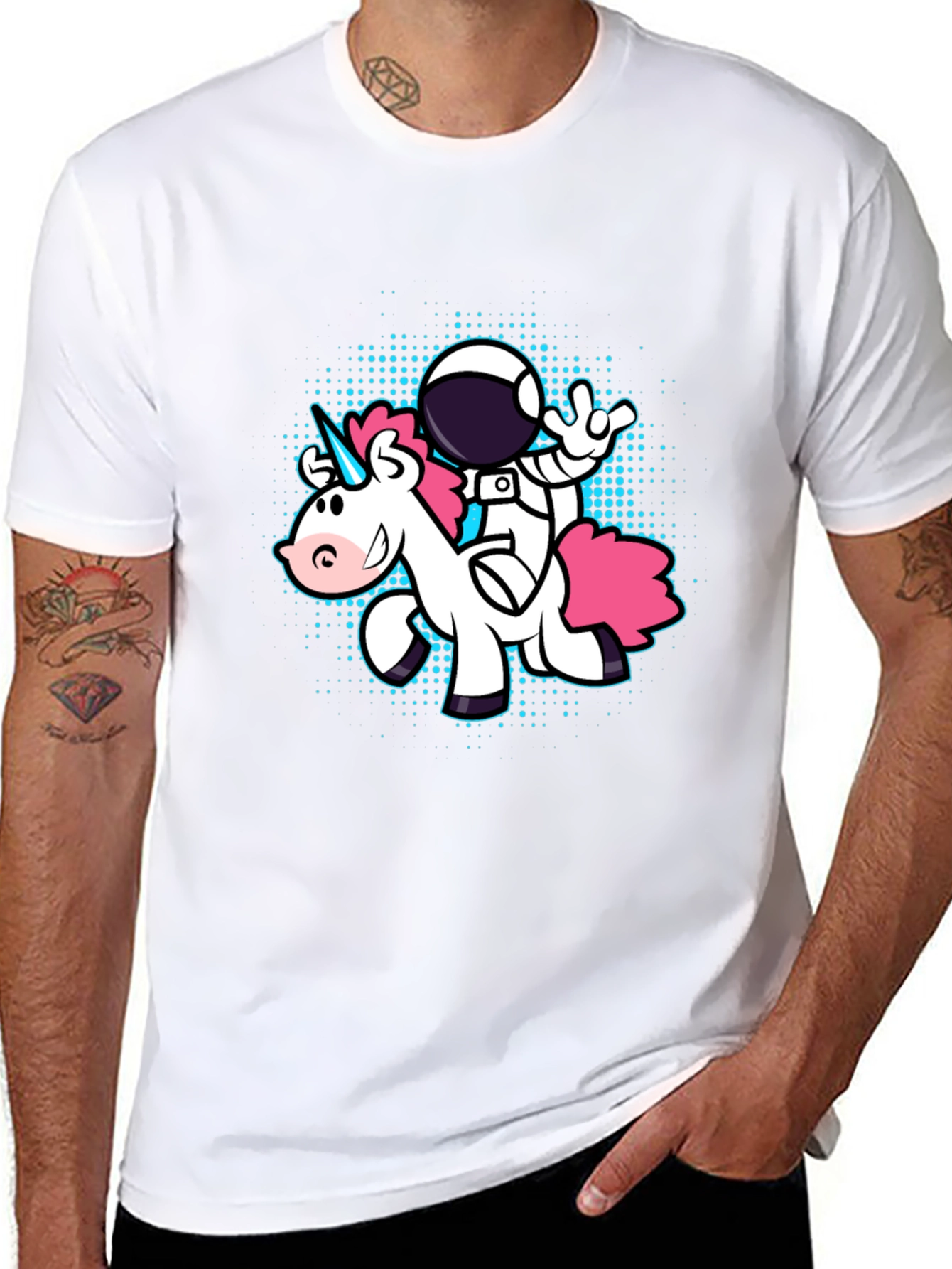 Astronaut Unicorn Graphic Tee - Black