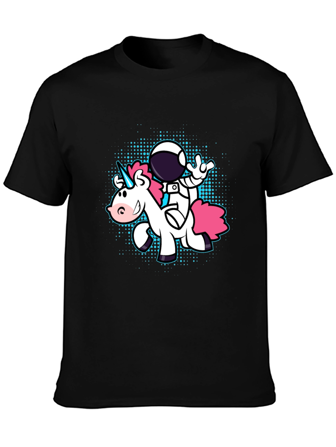 Astronaut Unicorn Graphic Tee - Black