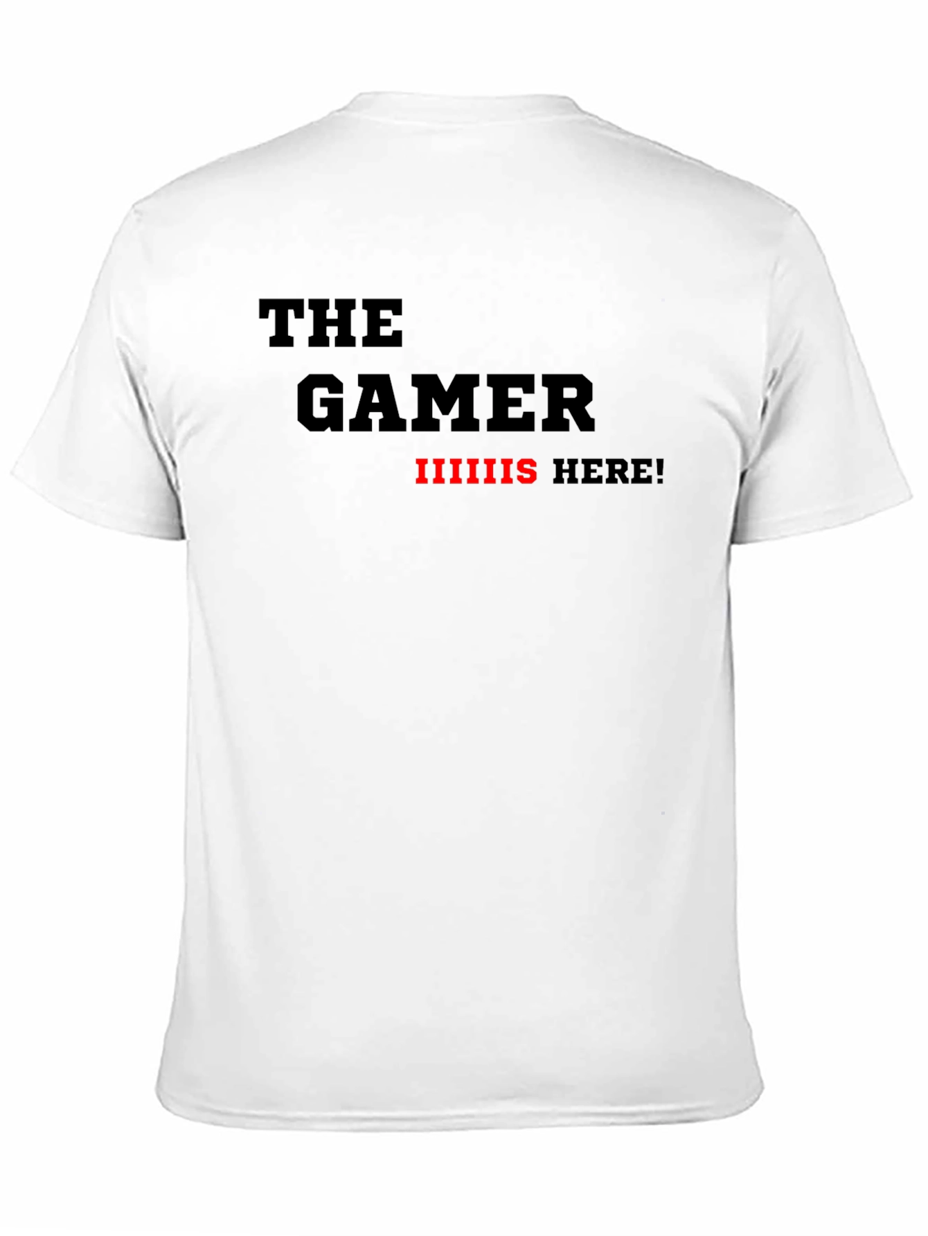 The Gamer Is Here! Black Graphic T-Shirt