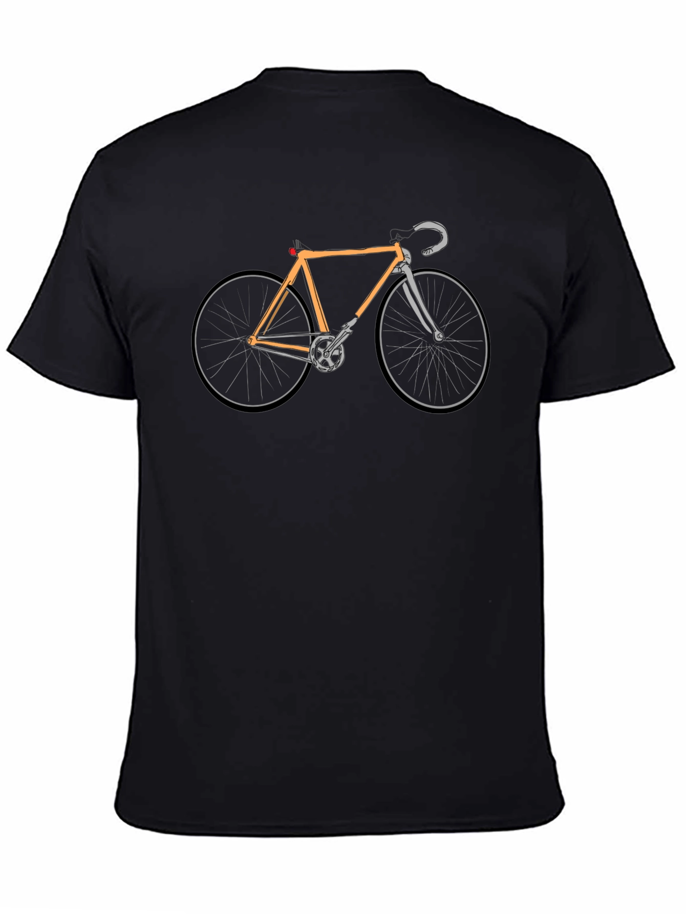 Classic Bike Graphic Tee - Black Cotton Bicycle Shirt