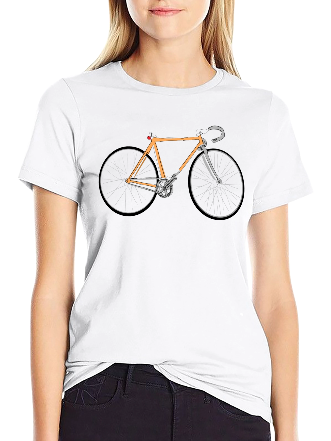 Classic Bike Graphic Tee - Black Cotton Bicycle Shirt