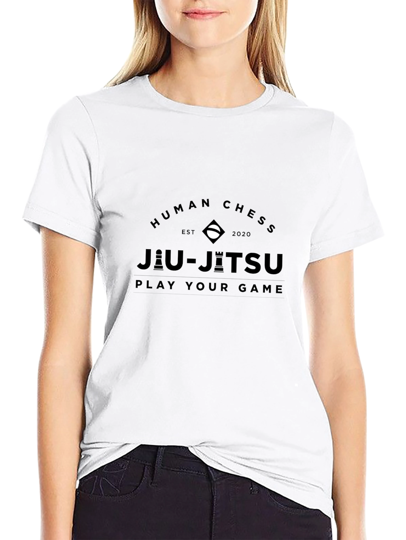 Human Chess Jiu-Jitsu Black T-Shirt