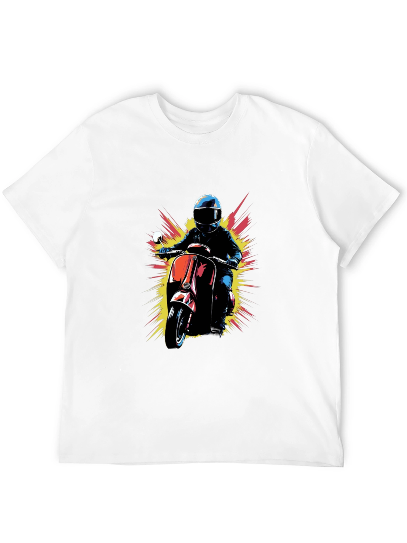 Retro Scooter Rider Graphic Tee - Cool Black T-Shirt