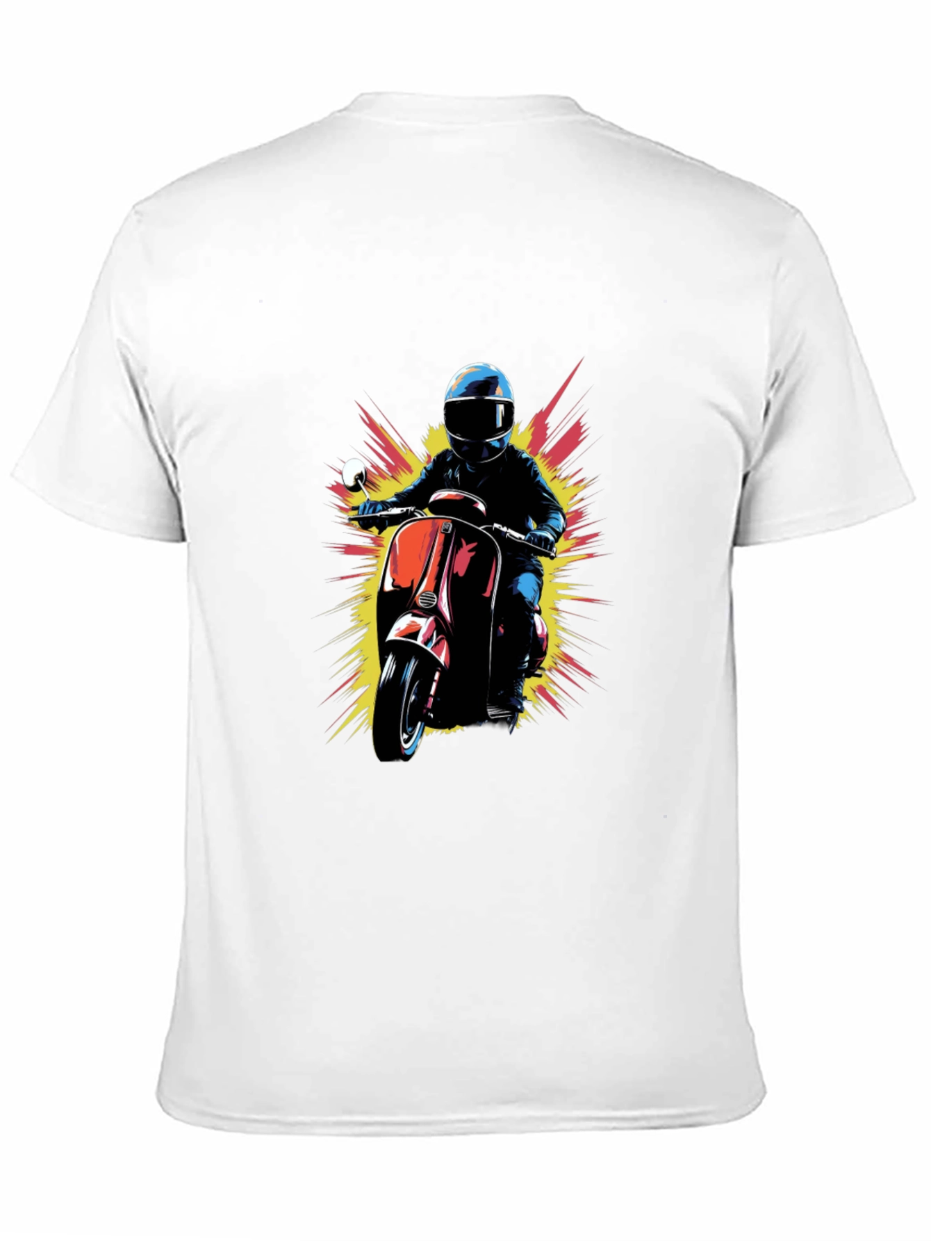 Retro Scooter Rider Graphic Tee - Cool Black T-Shirt
