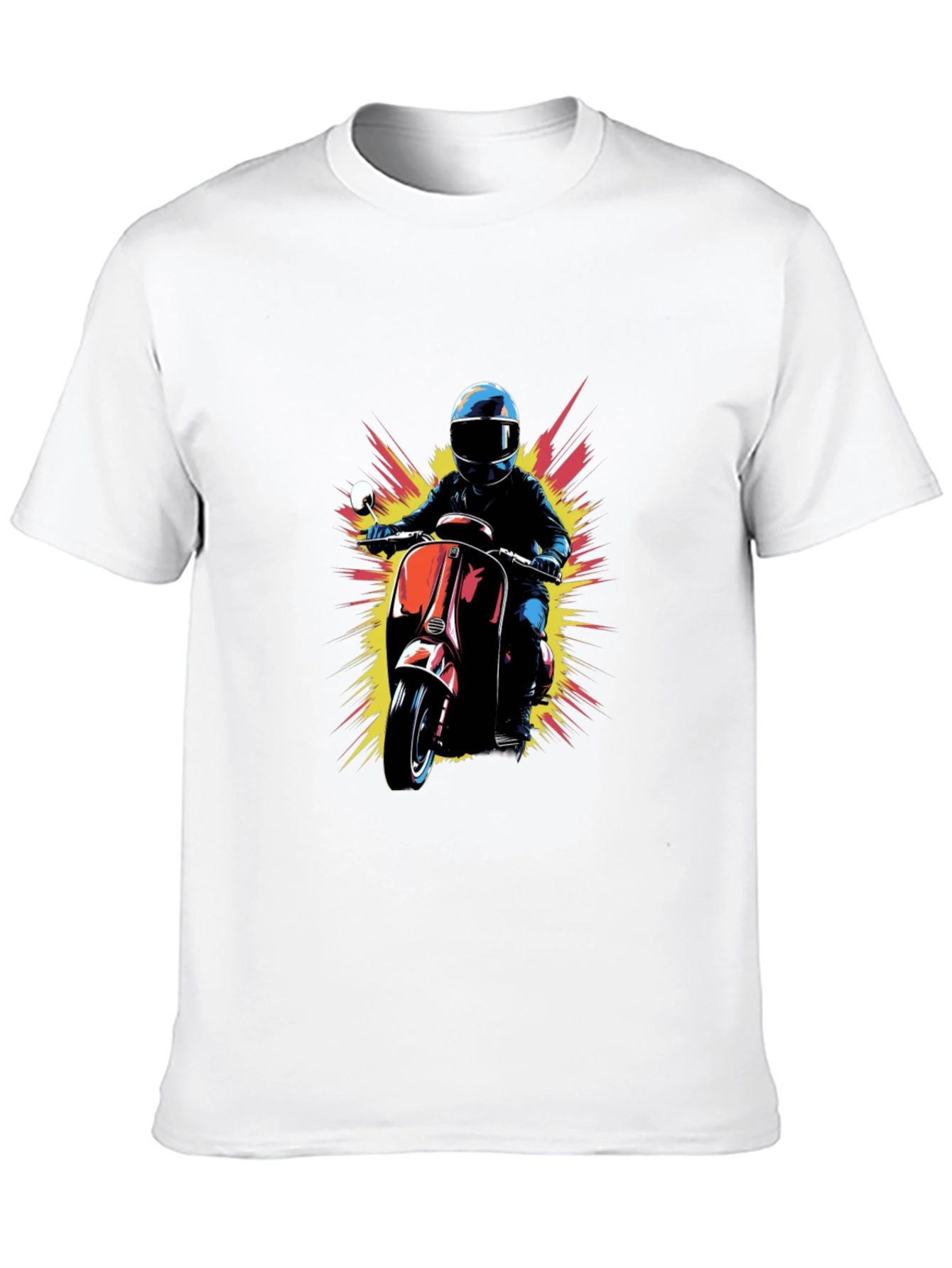 Retro Scooter Rider Graphic Tee - Cool Black T-Shirt