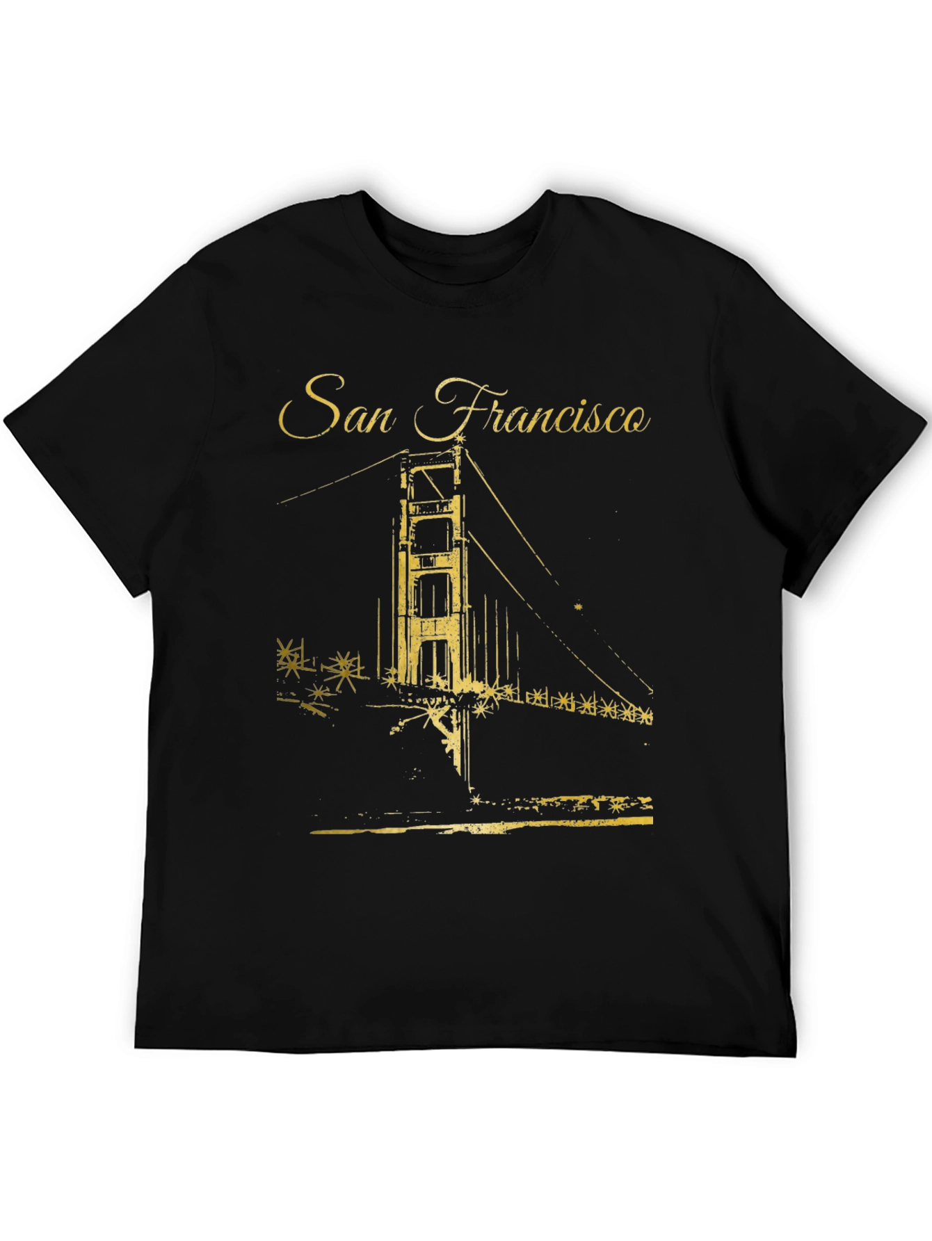 San Francisco Bridge Graphic Black T-Shirt