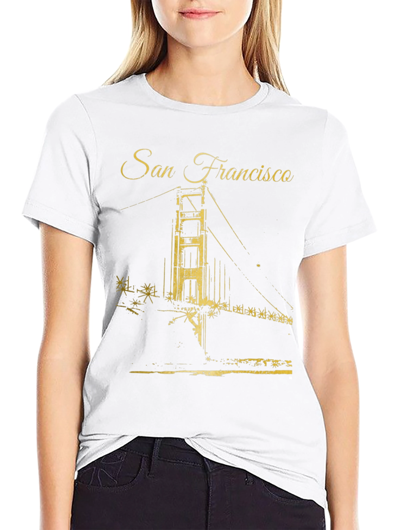 San Francisco Bridge Graphic Black T-Shirt