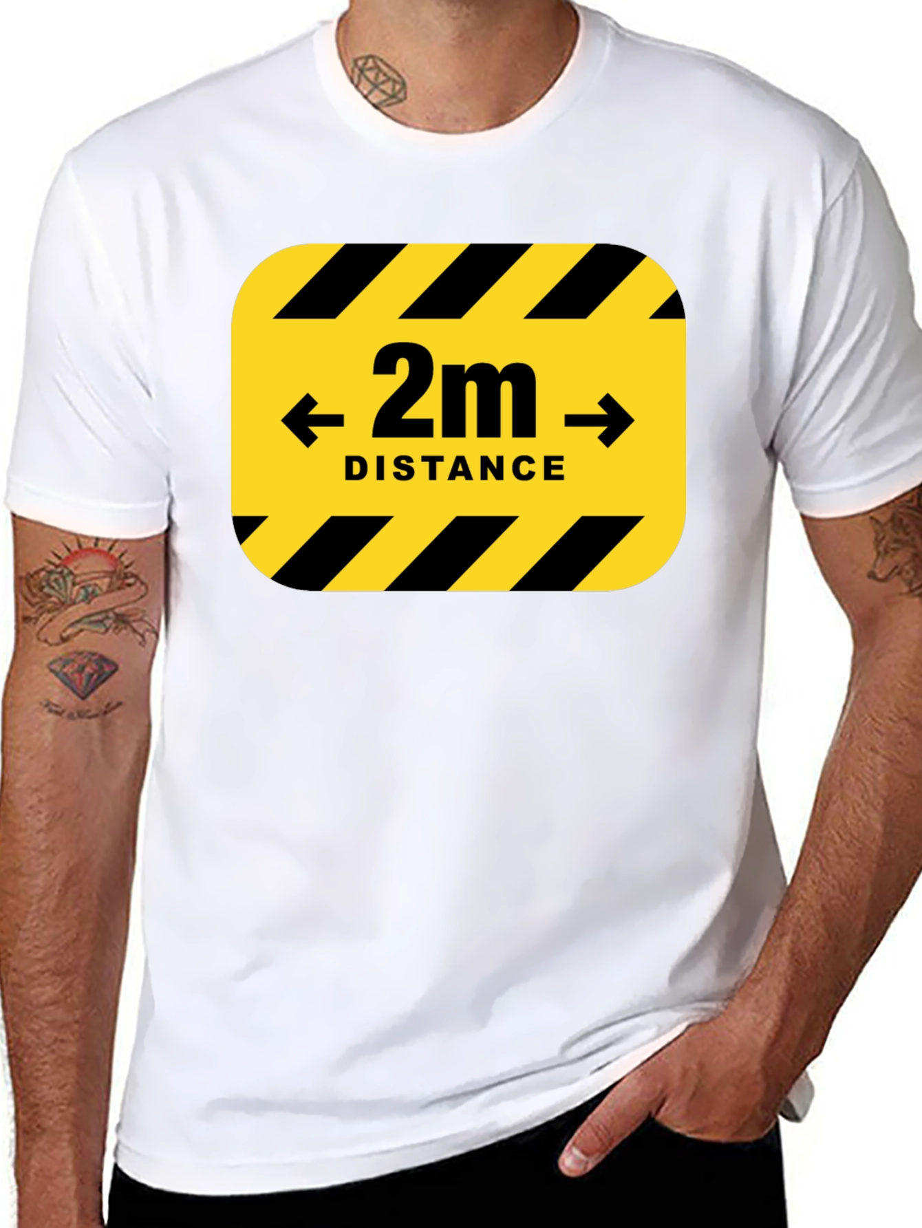 2m Distance Safety T-Shirt - Stay Safe!