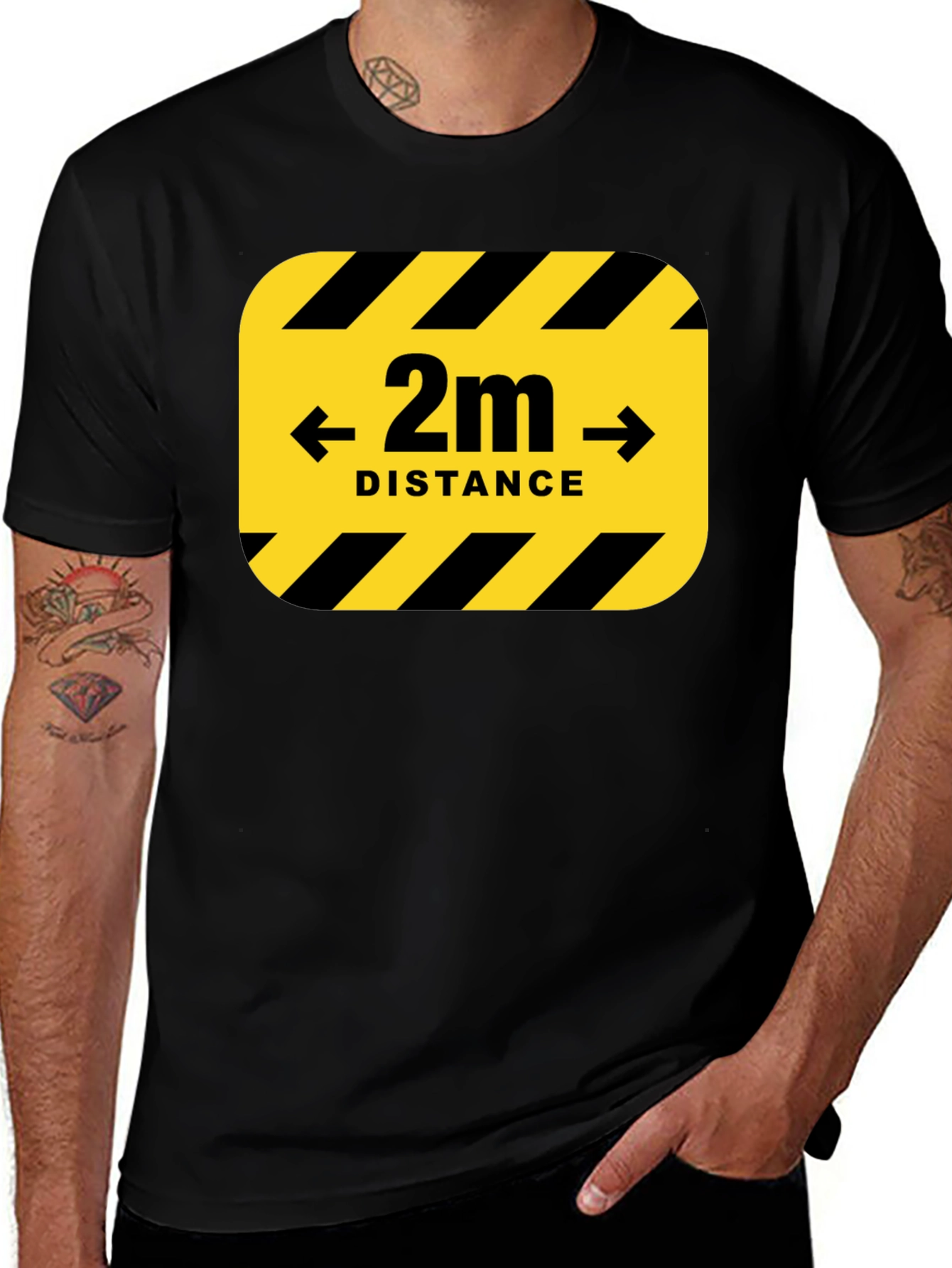 2m Distance Safety T-Shirt - Stay Safe!