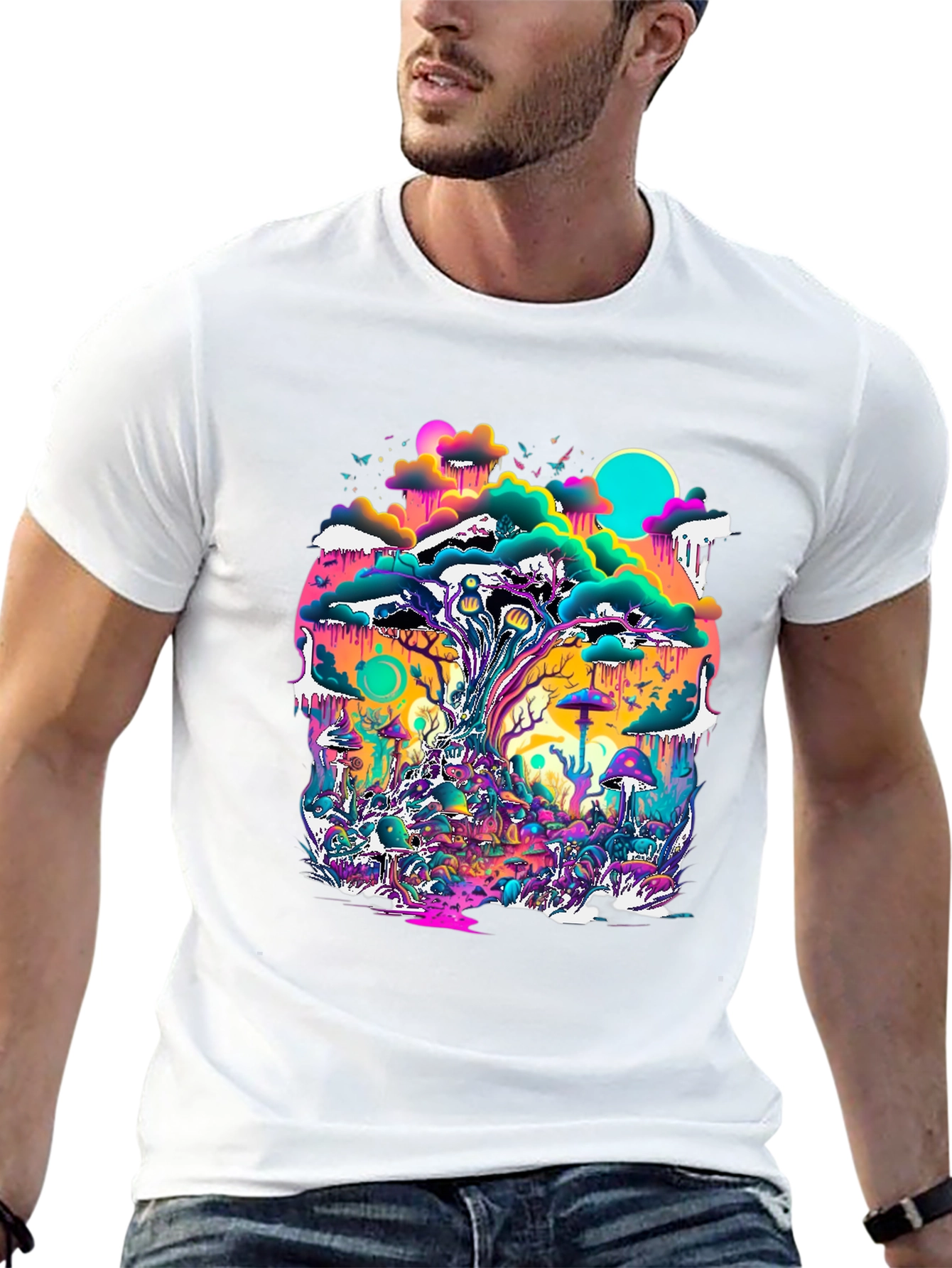Psychedelic Forest T-Shirt - Vivid Graphic Tee