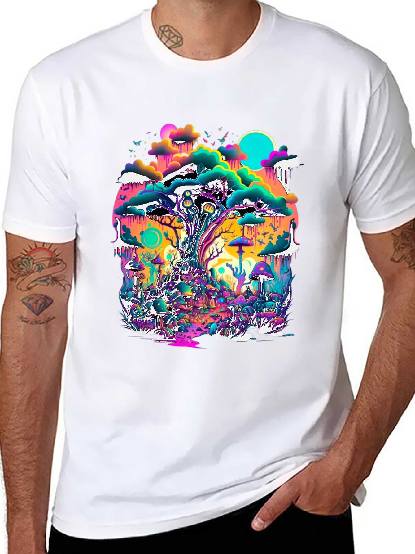 Psychedelic Forest T-Shirt - Vivid Graphic Tee