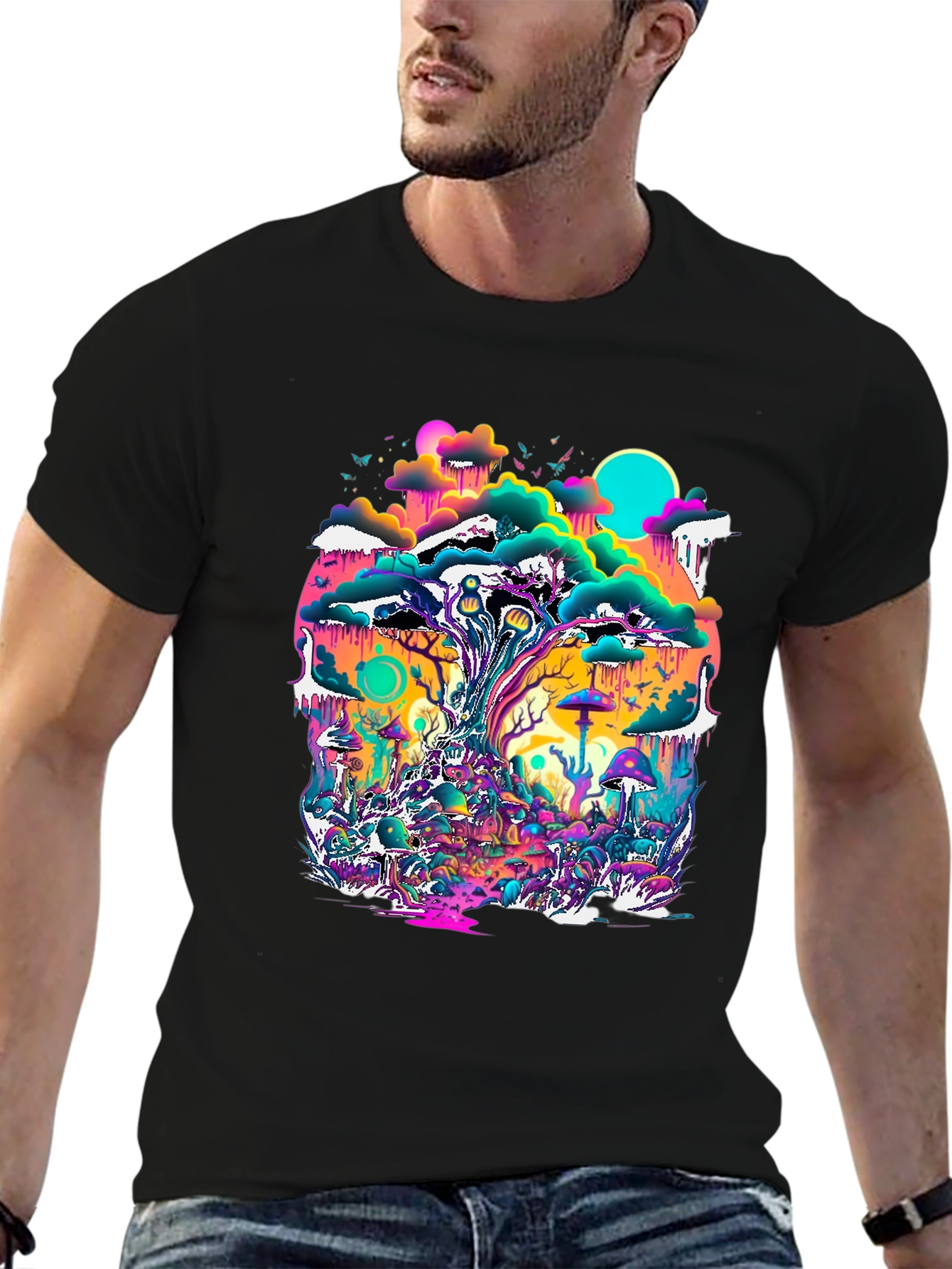 Psychedelic Forest T-Shirt - Vivid Graphic Tee