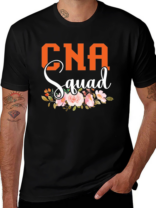CNA Squad Floral T-Shirt - Certified Nursing Assistant Apparel