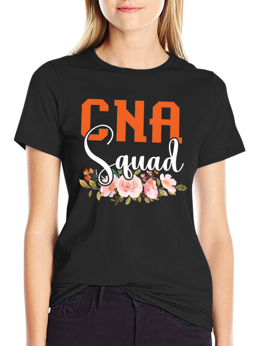 CNA Squad Floral T-Shirt - Certified Nursing Assistant Apparel