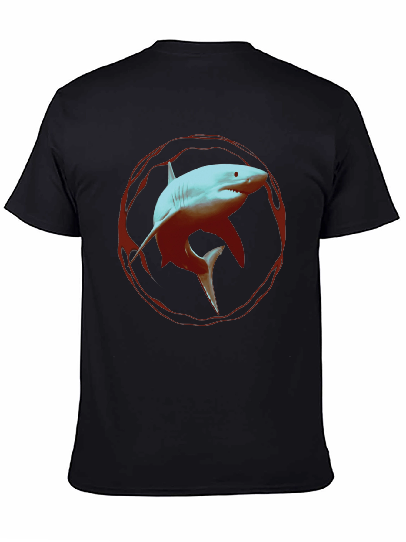 Shark Graphic Print Black T-Shirt