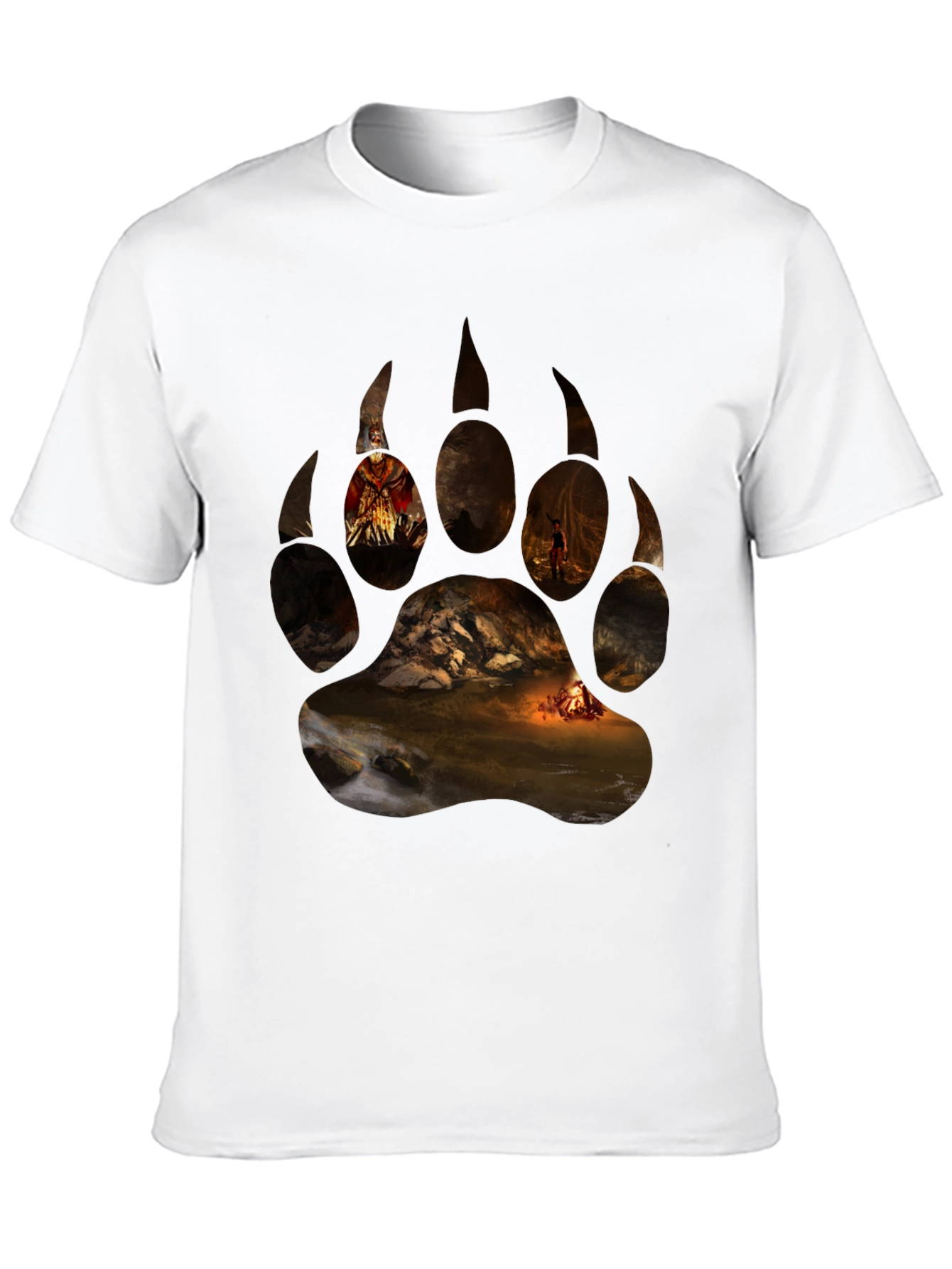 Bear Paw Print Graphic T-Shirt