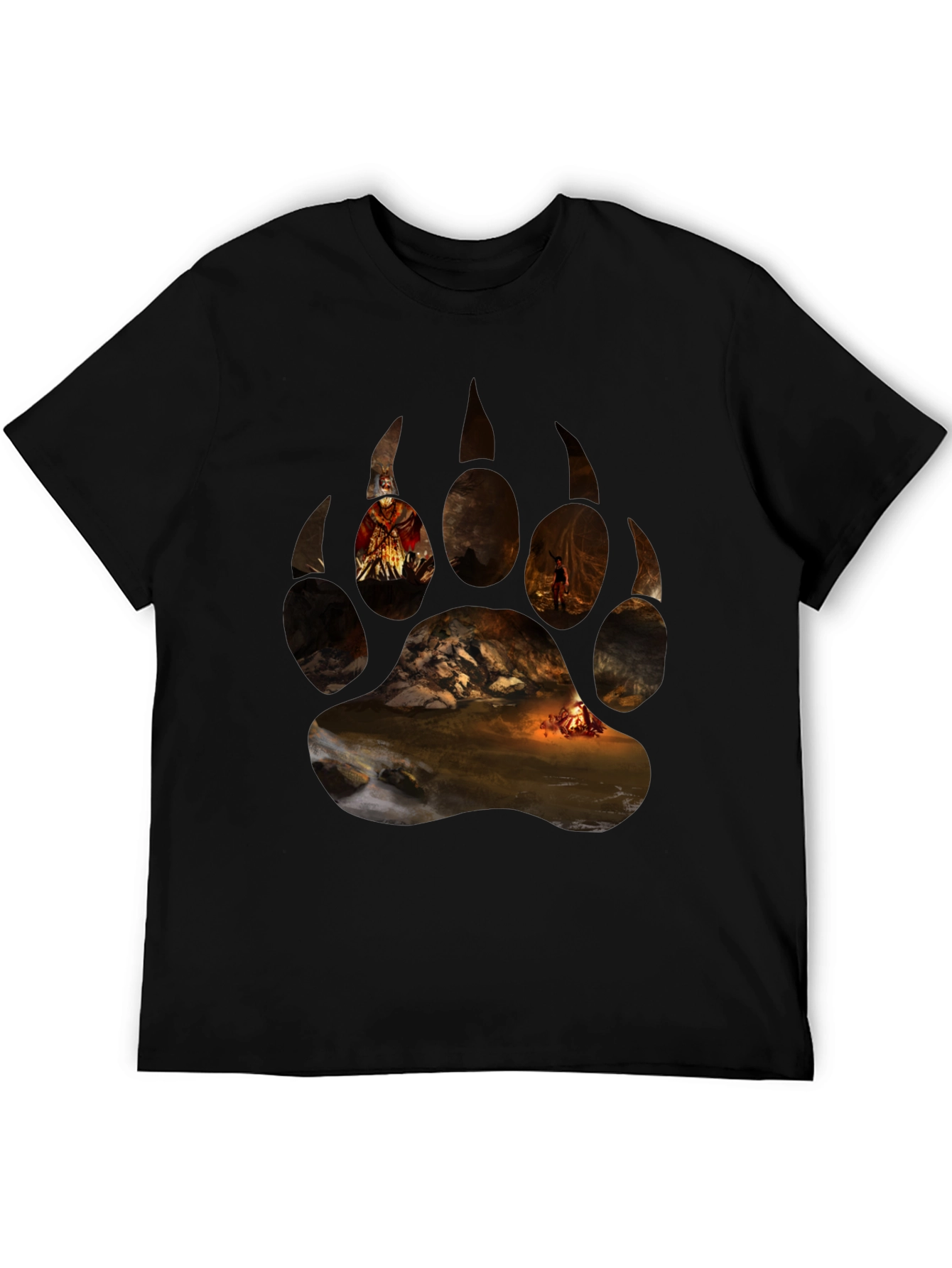 Bear Paw Print Graphic T-Shirt