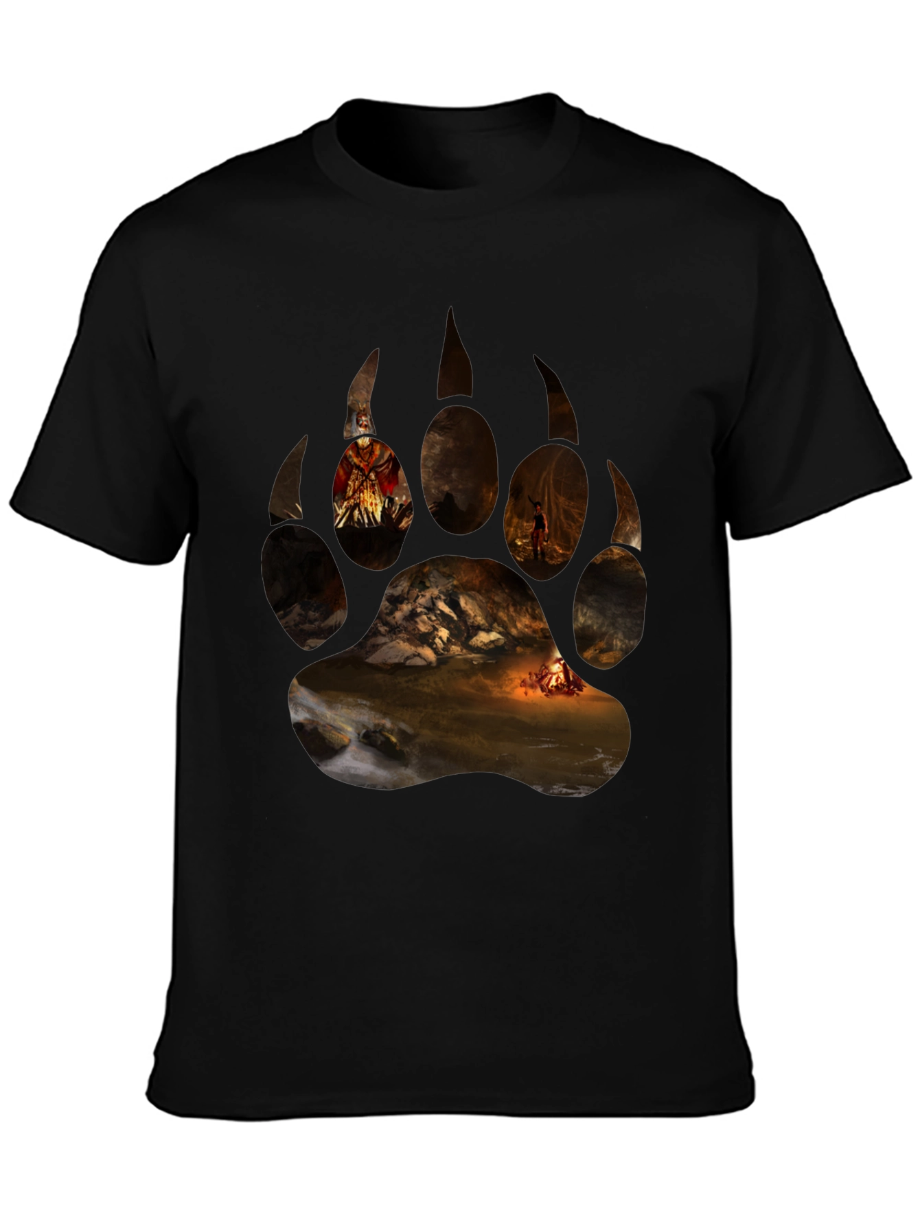 Bear Paw Print Graphic T-Shirt